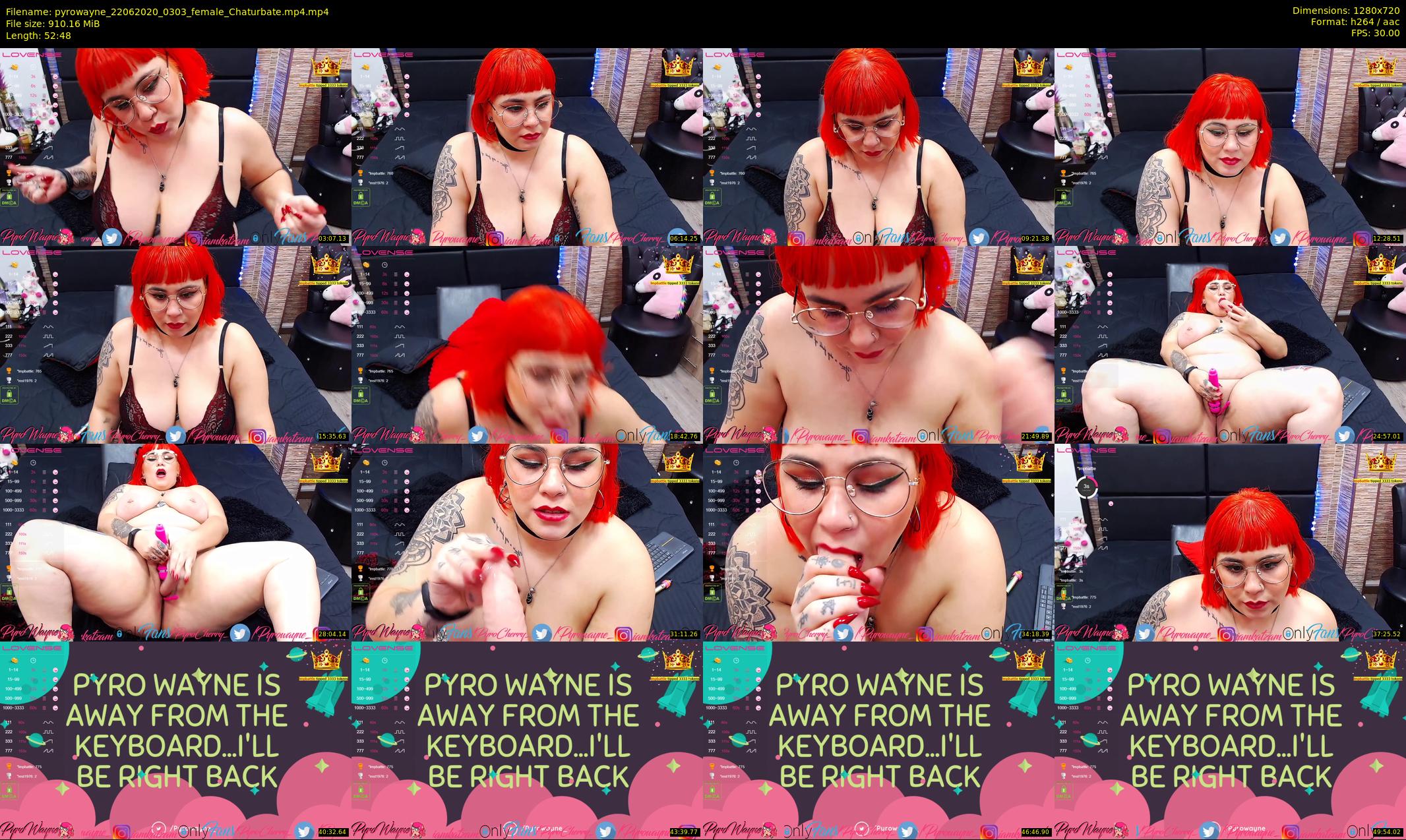 pyrowayne — 53 minute Chaturbate female cam show recording, 720p, Jun 22, 2020
