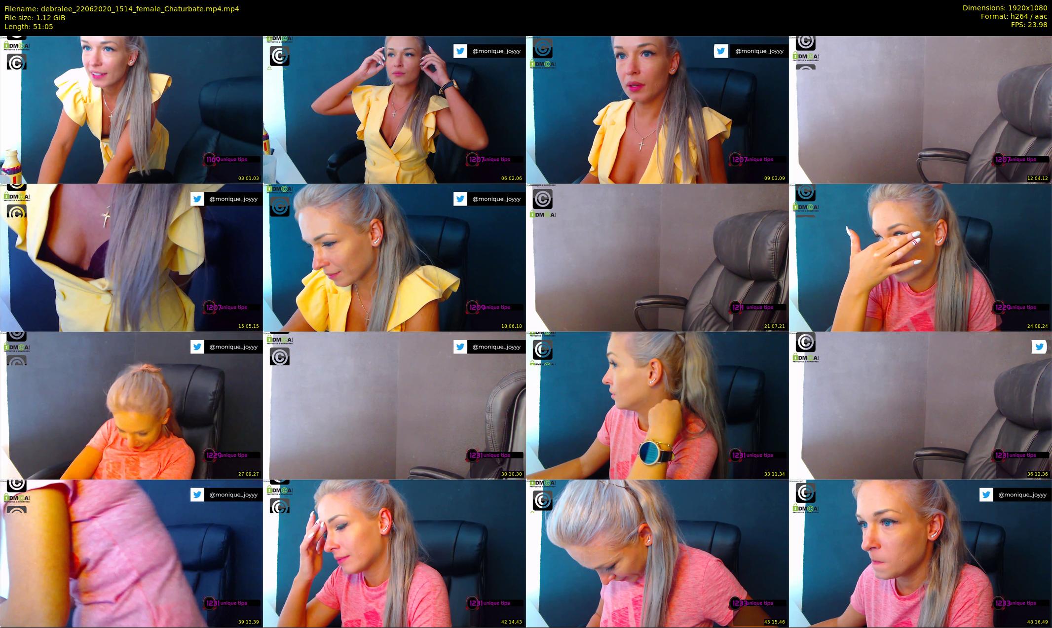 debralee — 52 minute Chaturbate female cam show recording, 1080p, Jun 22, 2020