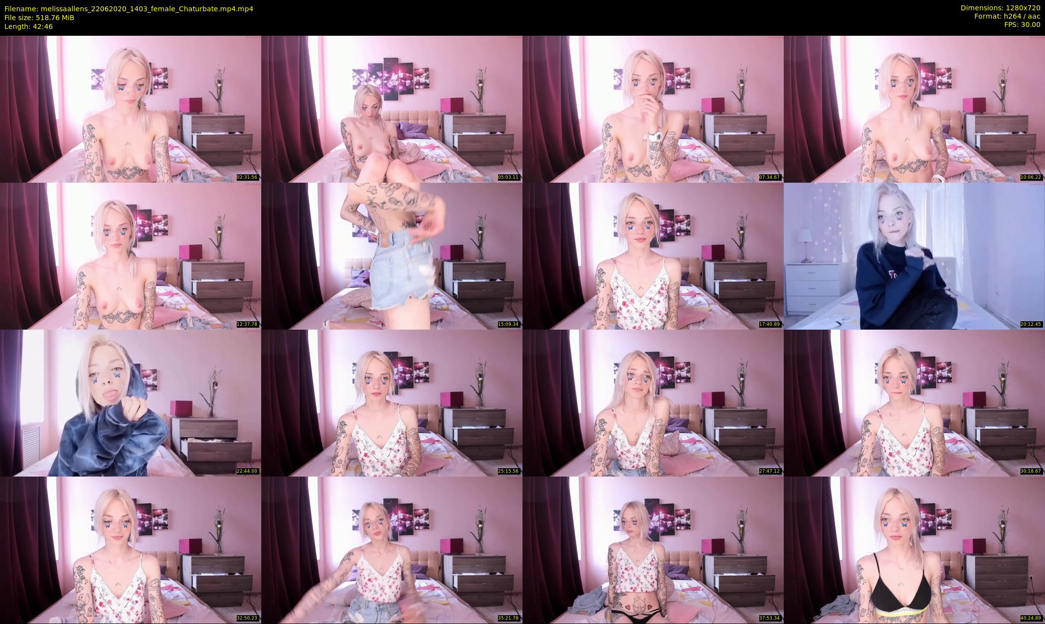 melissaallens — 43 minute Chaturbate female cam show recording, 720p, Jun 22, 2020