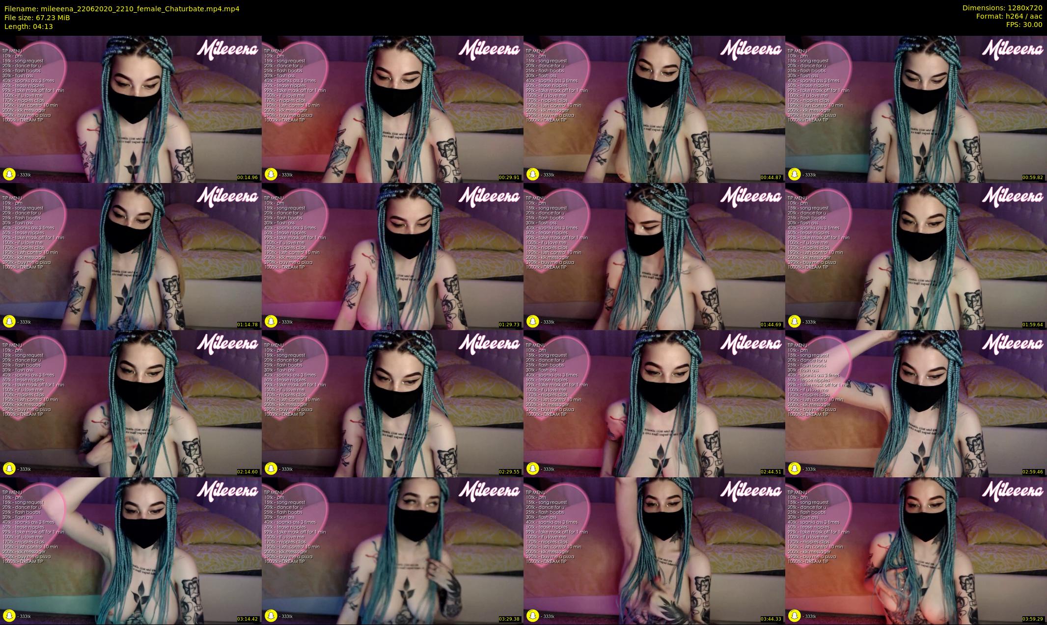 mileeena — 5 minute Chaturbate female cam show recording, 720p, Jun 22, 2020