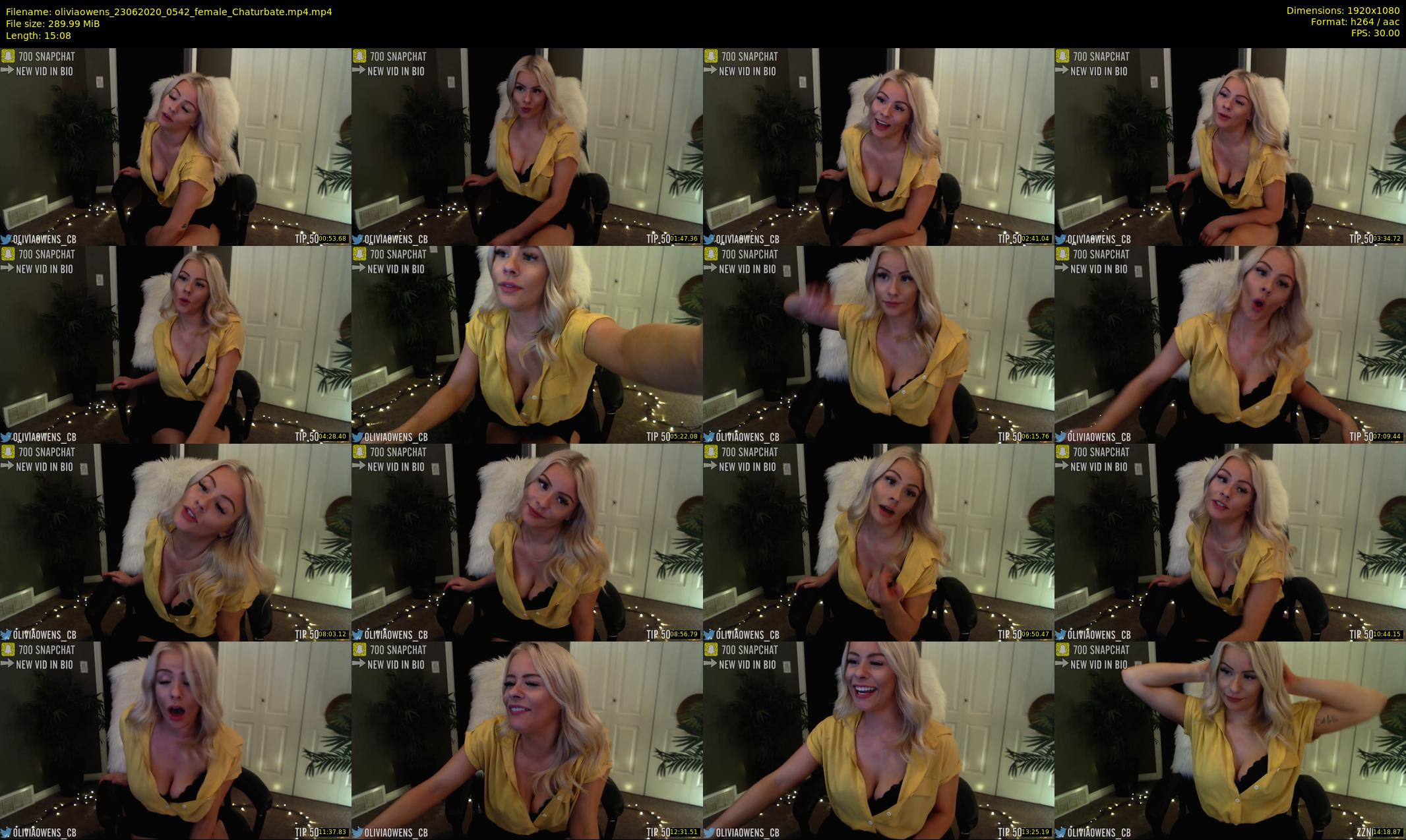 oliviaowens — 16 minute Chaturbate female cam show recording, 1080p, Jun 23, 2020