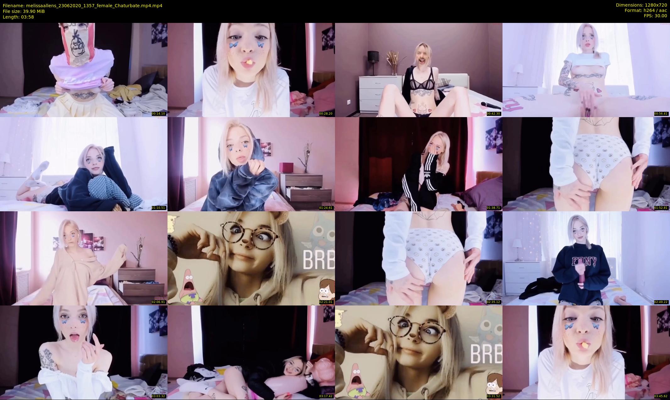 melissaallens — 4 minute Chaturbate female cam show recording, 720p, Jun 23, 2020