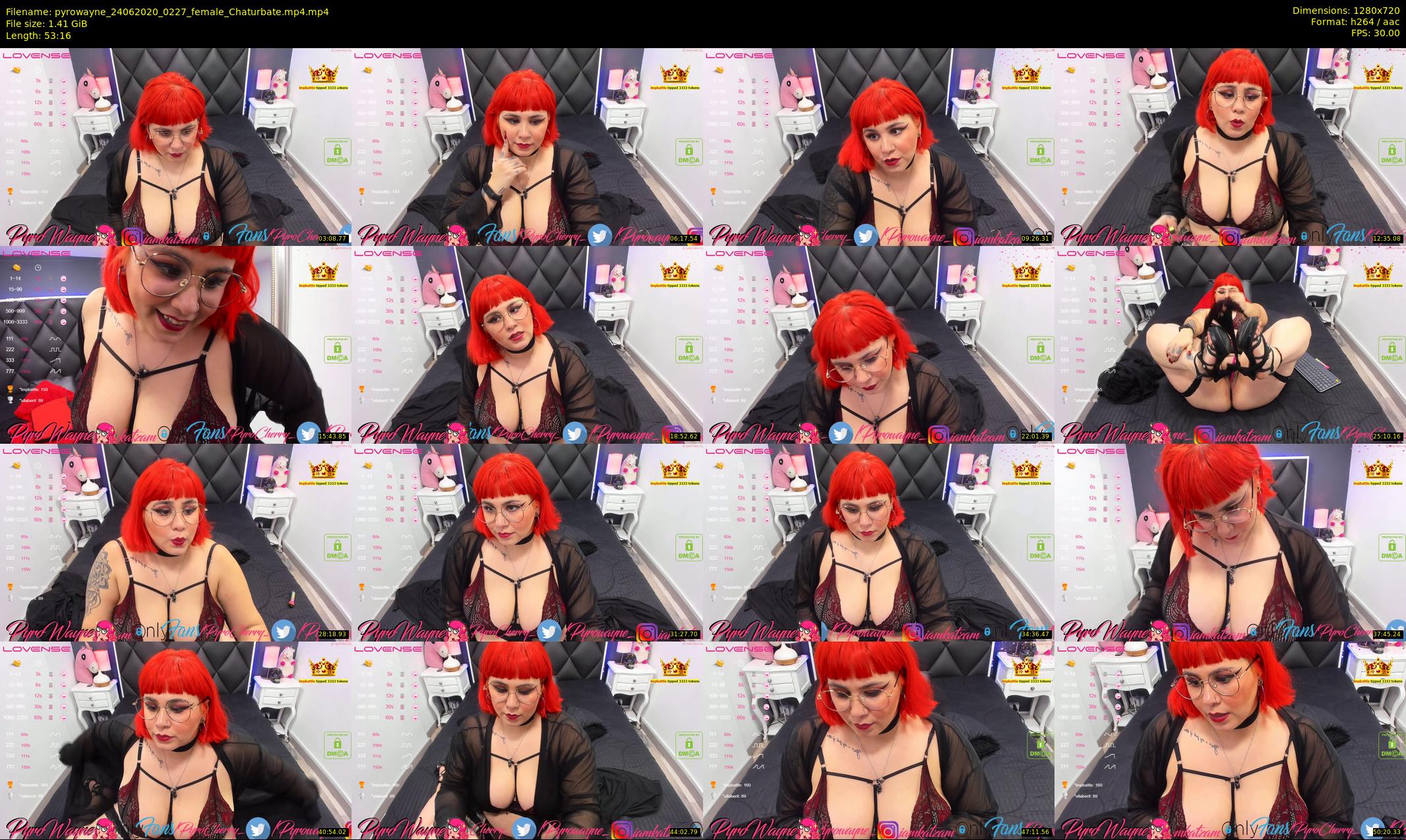 pyrowayne — 54 minute Chaturbate female cam show recording, 720p, Jun 24, 2020