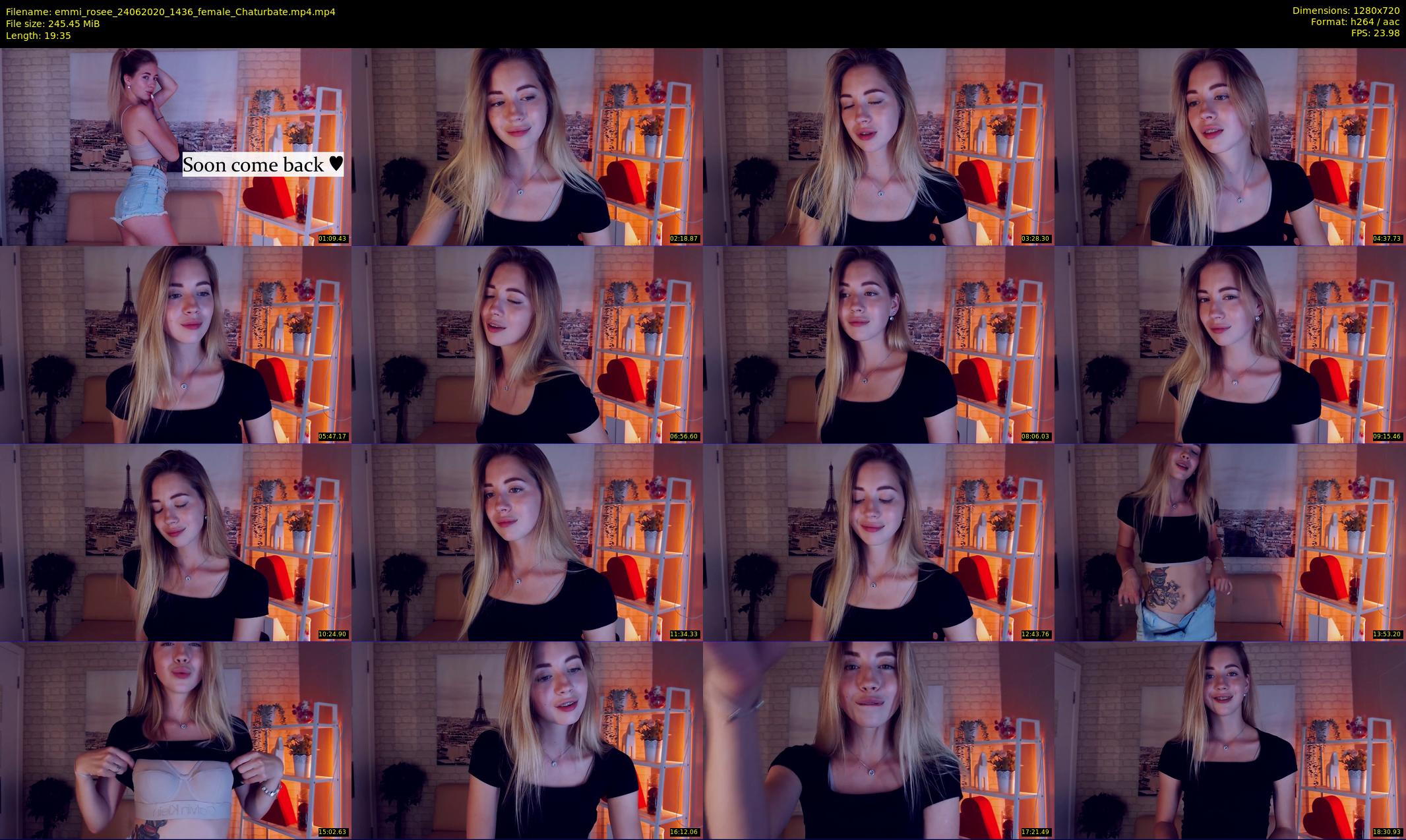 emmi_rosee — 20 minute Chaturbate female cam show recording, 720p, Jun 24, 2020