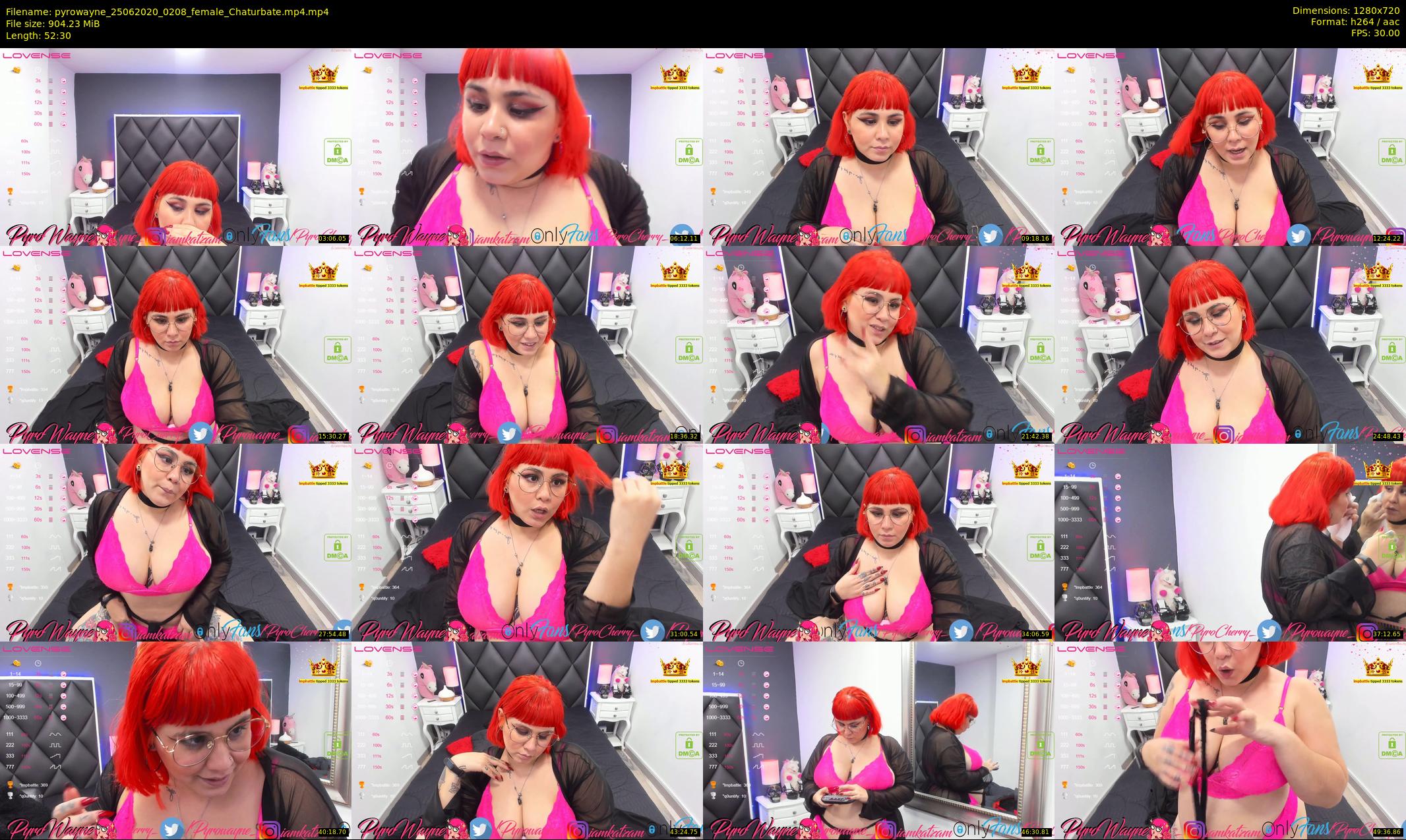 pyrowayne — 53 minute Chaturbate female cam show recording, 720p, Jun 25, 2020