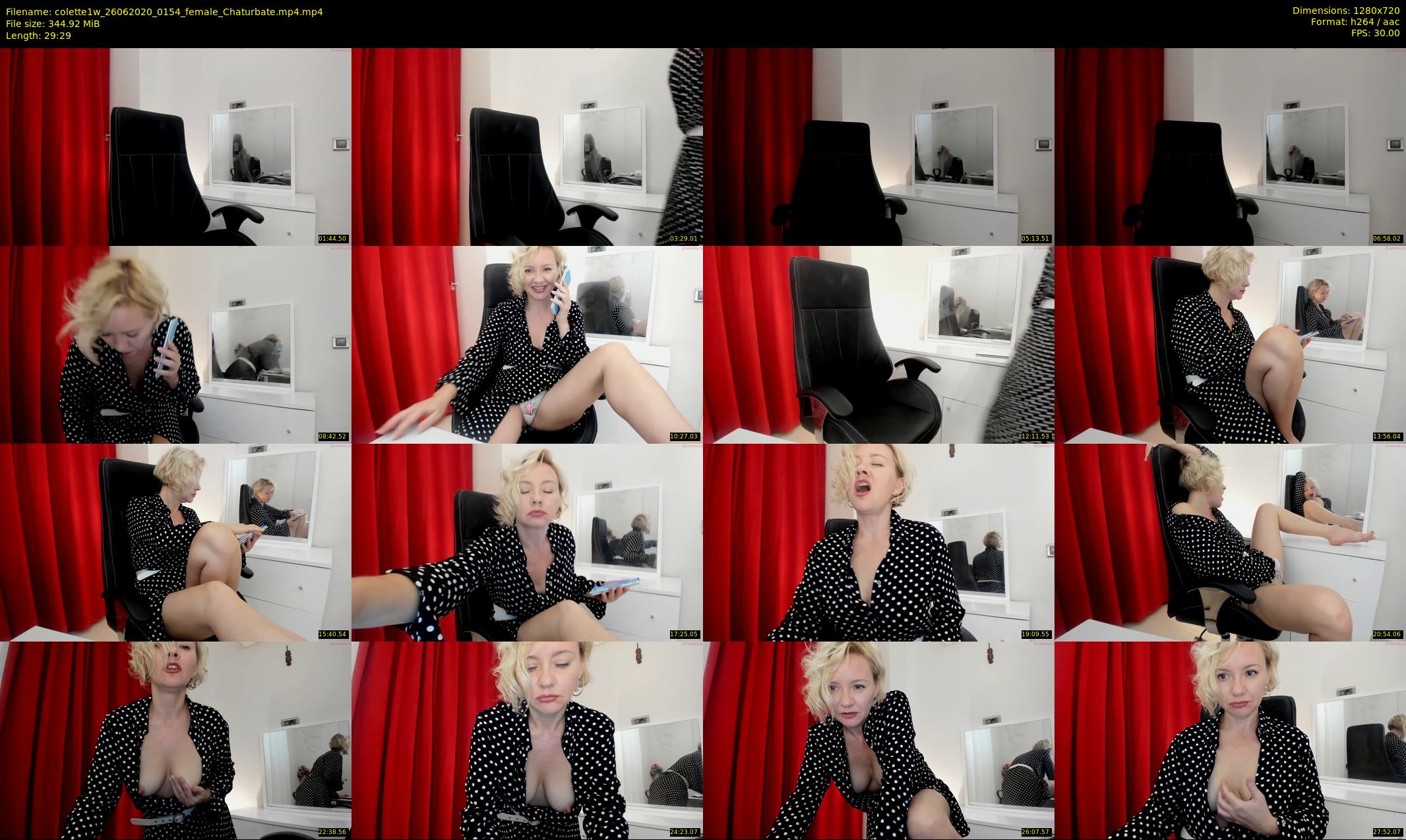 colette1w — 30 minute Chaturbate female cam show recording, 720p, Jun 26, 2020