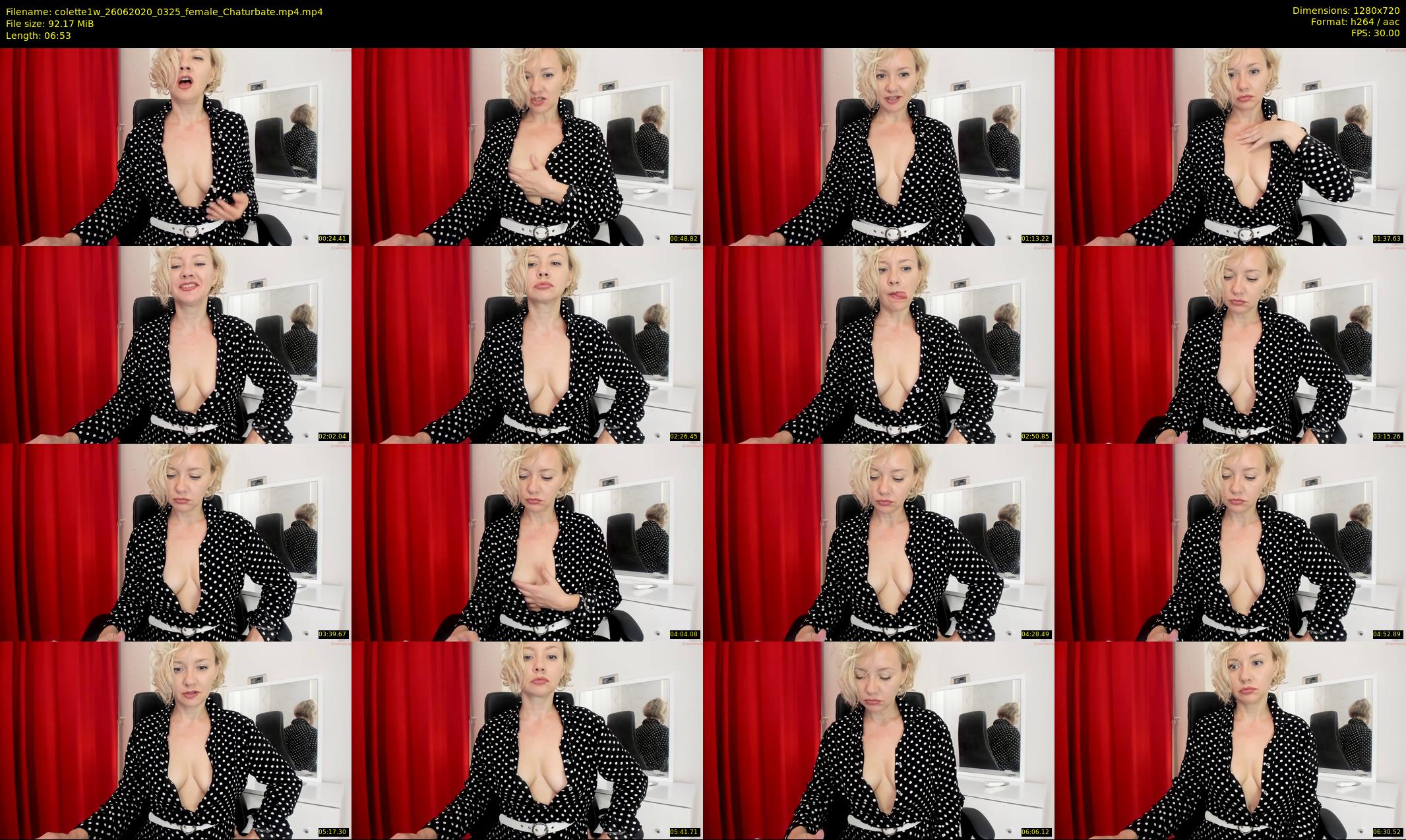 colette1w — 7 minute Chaturbate female cam show recording, 720p, Jun 26, 2020