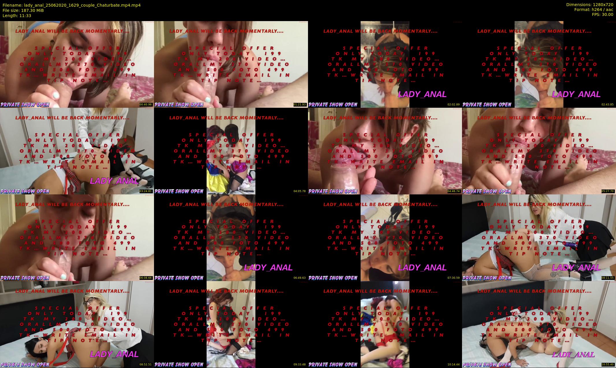 lady_anal — 12 minute Chaturbate female cam show recording, 720p, Jun 25, 2020