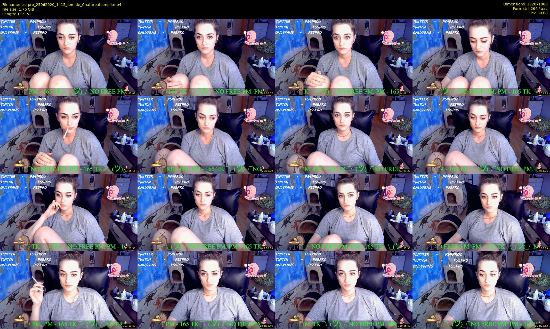 ps4pro — 80 minute Chaturbate female cam show recording, 1080p, Jun 25, 2020