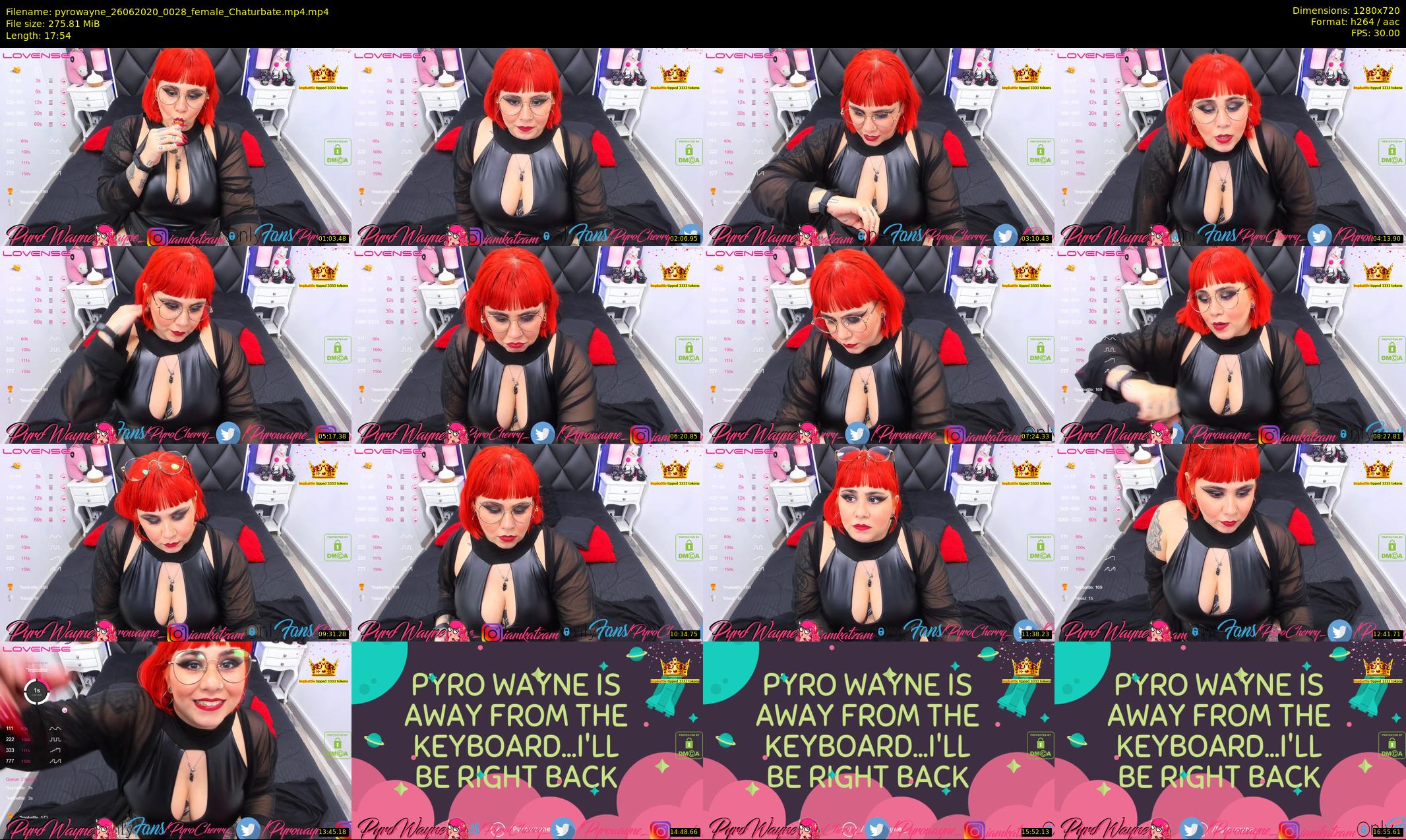 pyrowayne — 18 minute Chaturbate female cam show recording, 720p, Jun 26, 2020