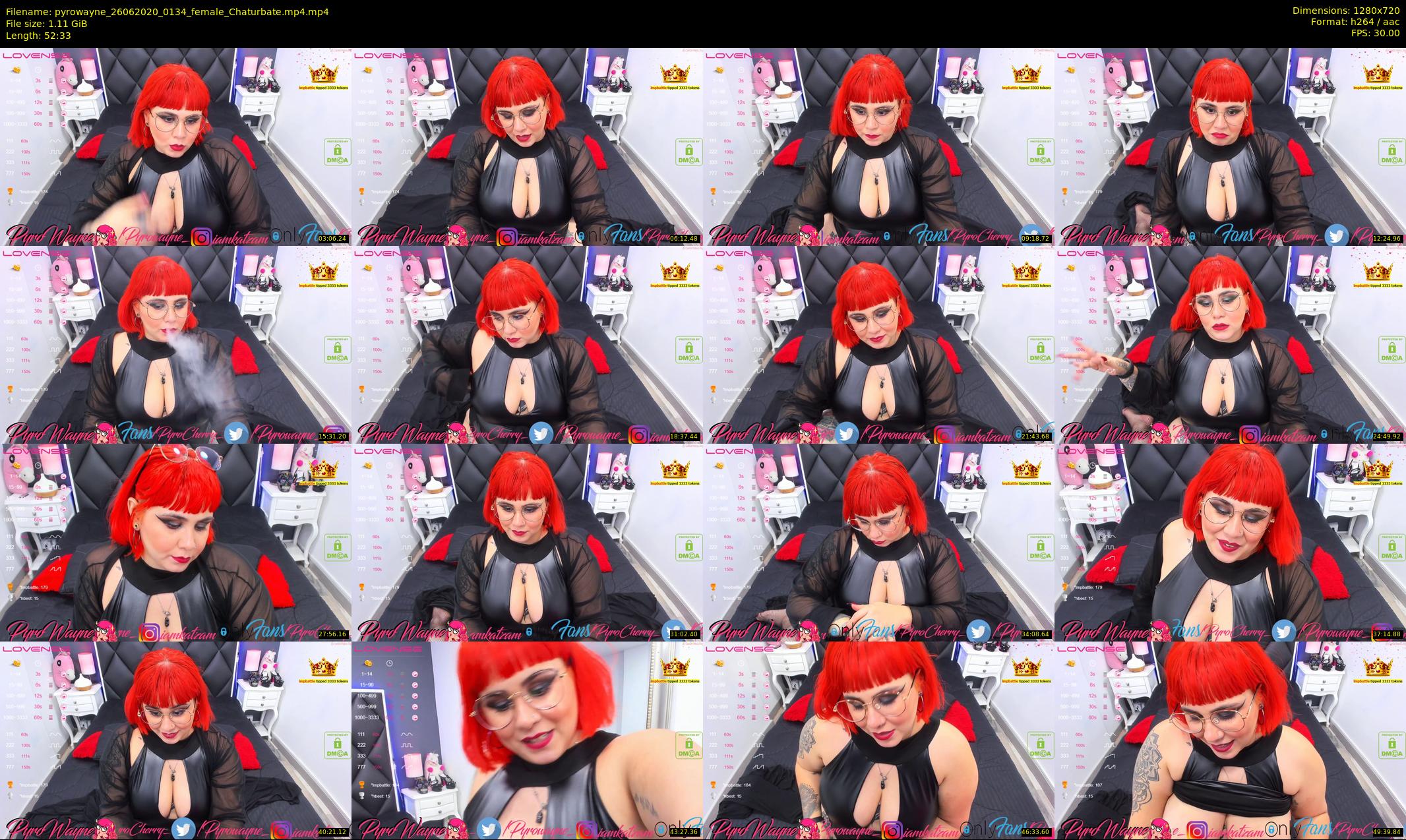 pyrowayne — 53 minute Chaturbate female cam show recording, 720p, Jun 26, 2020