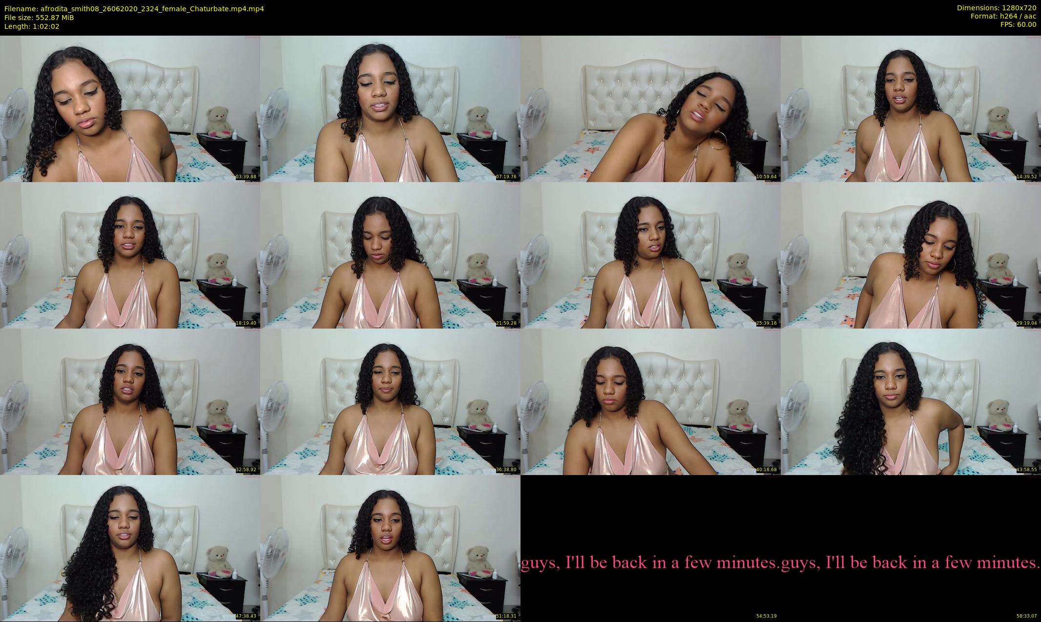 afrodita_smith08 — 63 minute Chaturbate female cam show recording, 720p, Jun 26, 2020