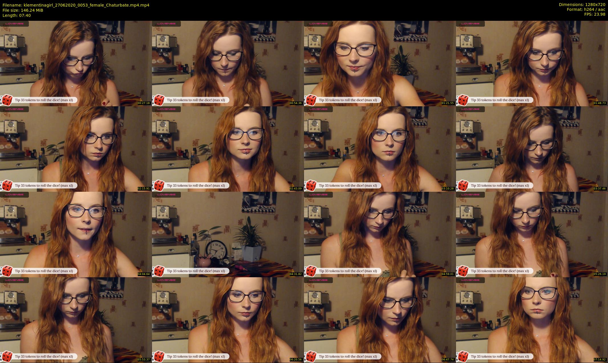 klementinagirl — 8 minute Chaturbate female cam show recording, 720p, Jun 27, 2020