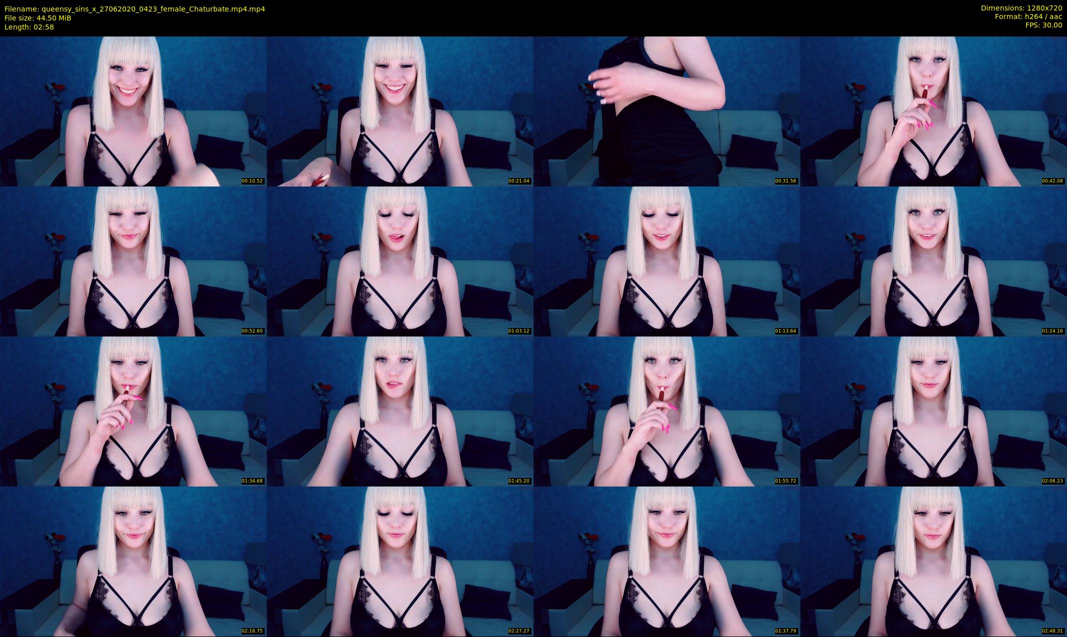 queensy_sins_x — 3 minute Chaturbate female cam show recording, 720p, Jun 27, 2020