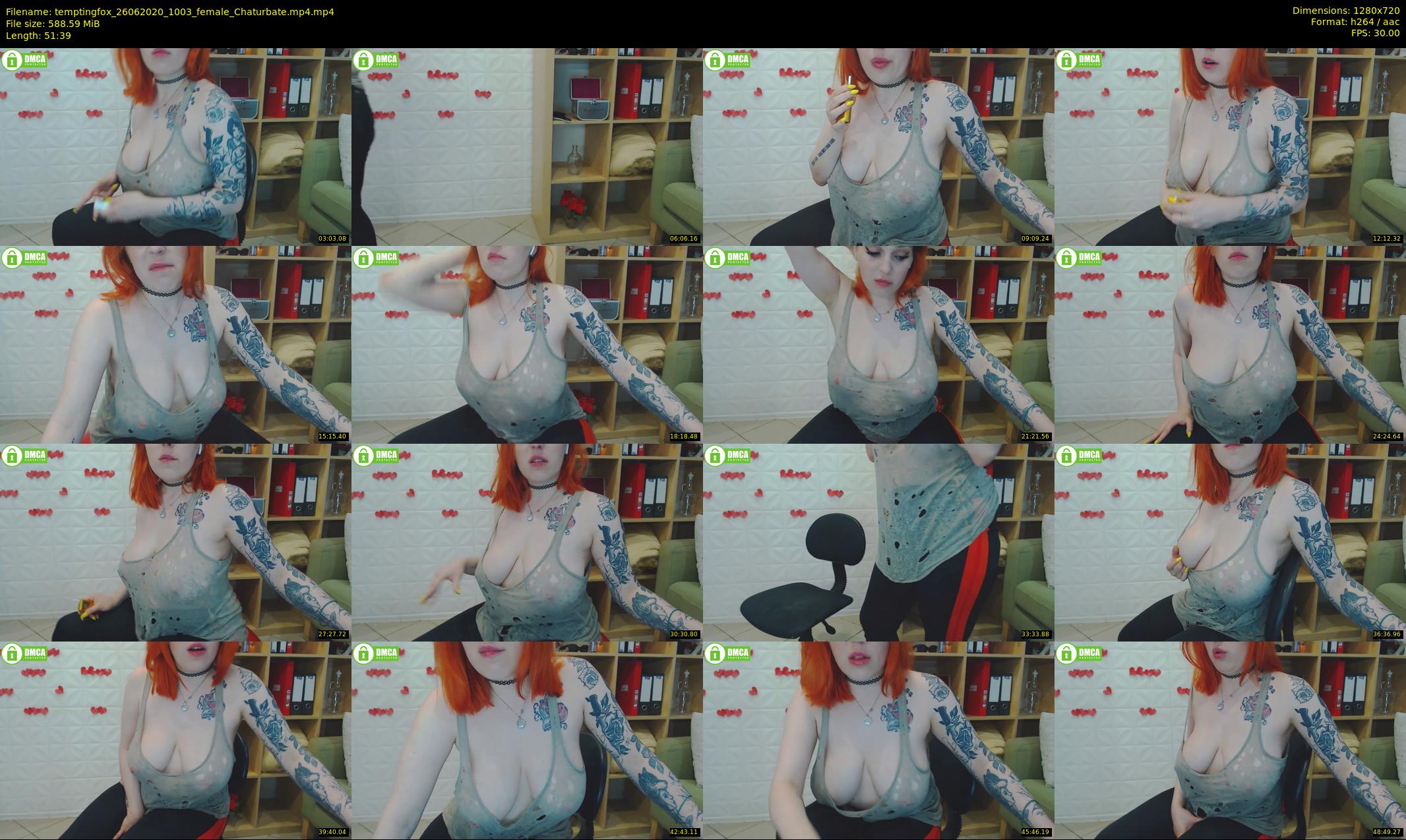 temptingfox — 52 minute Chaturbate female cam show recording, 720p, Jun 26, 2020