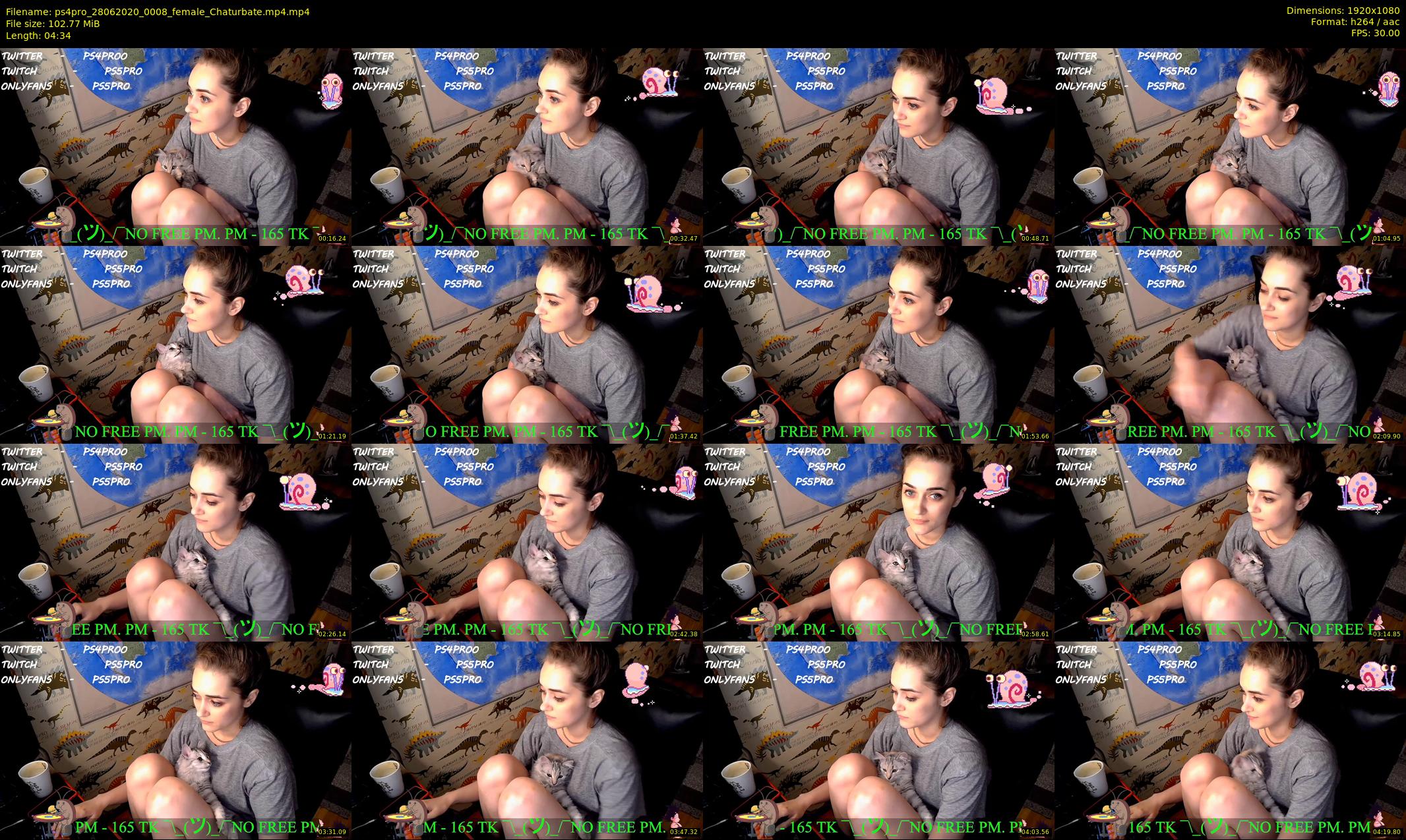 ps4pro — 5 minute Chaturbate female cam show recording, 1080p, Jun 28, 2020