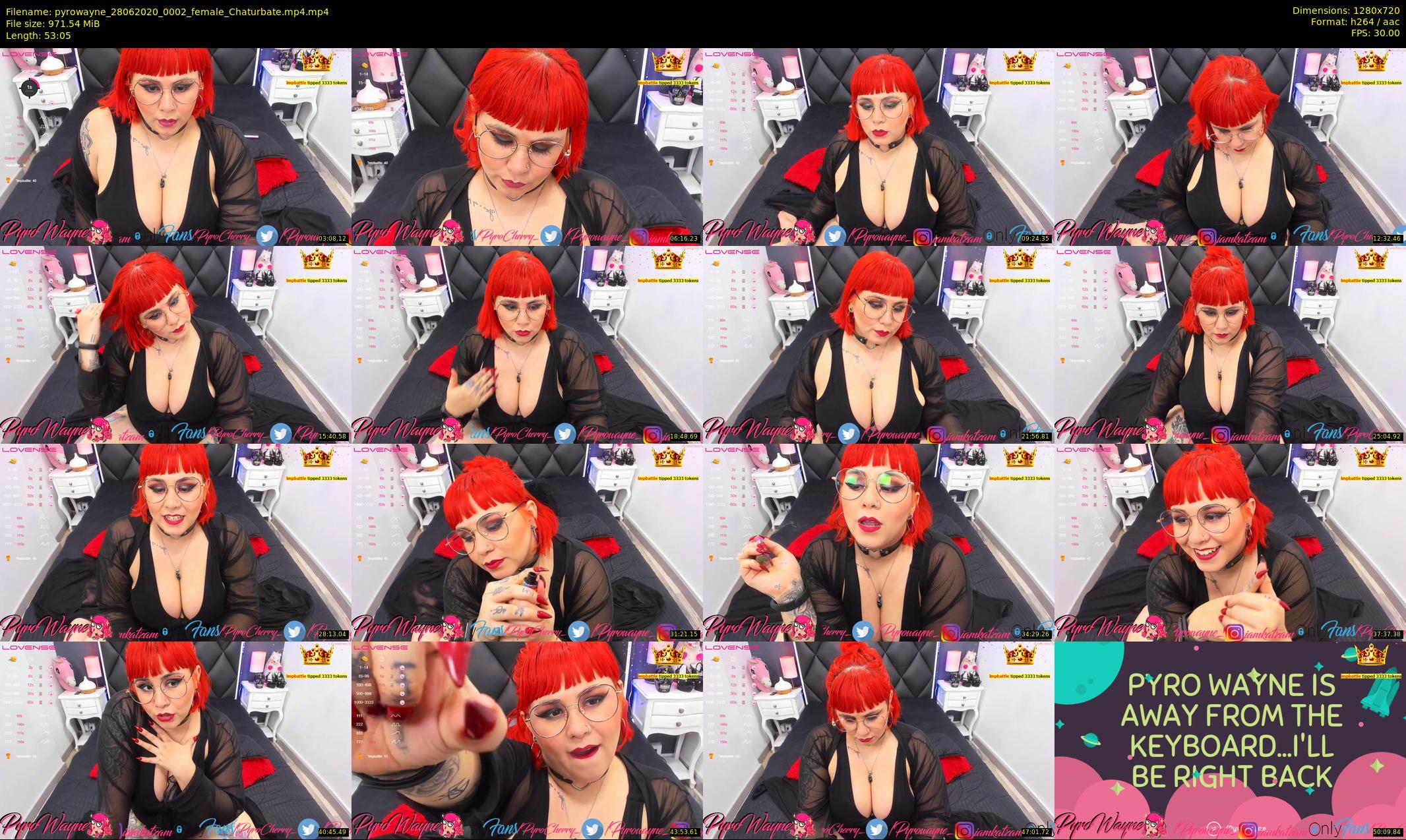 pyrowayne — 54 minute Chaturbate female cam show recording, 720p, Jun 28, 2020
