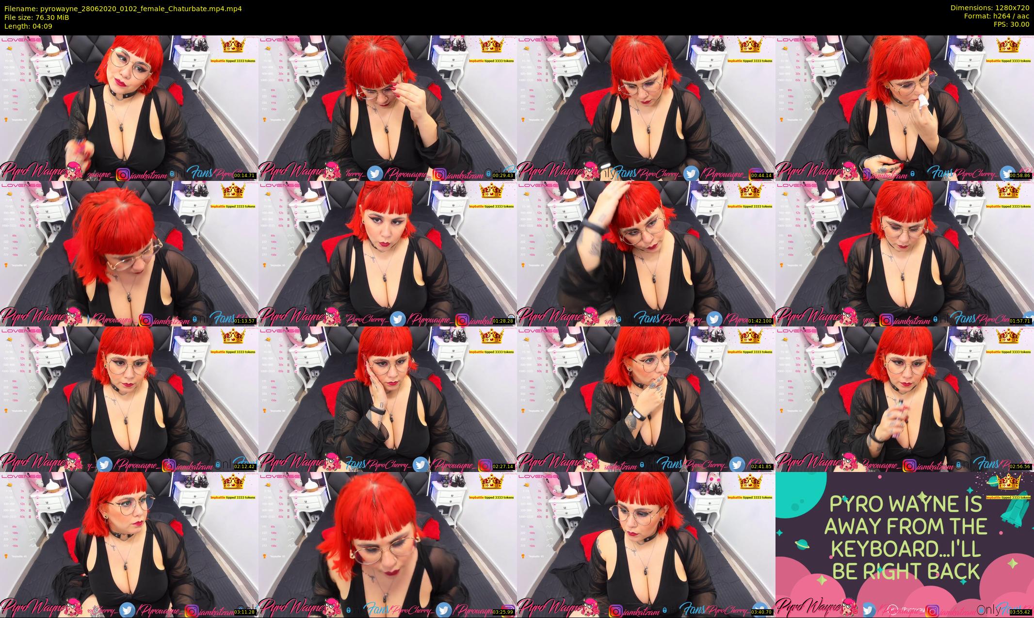 pyrowayne — 5 minute Chaturbate female cam show recording, 720p, Jun 28, 2020