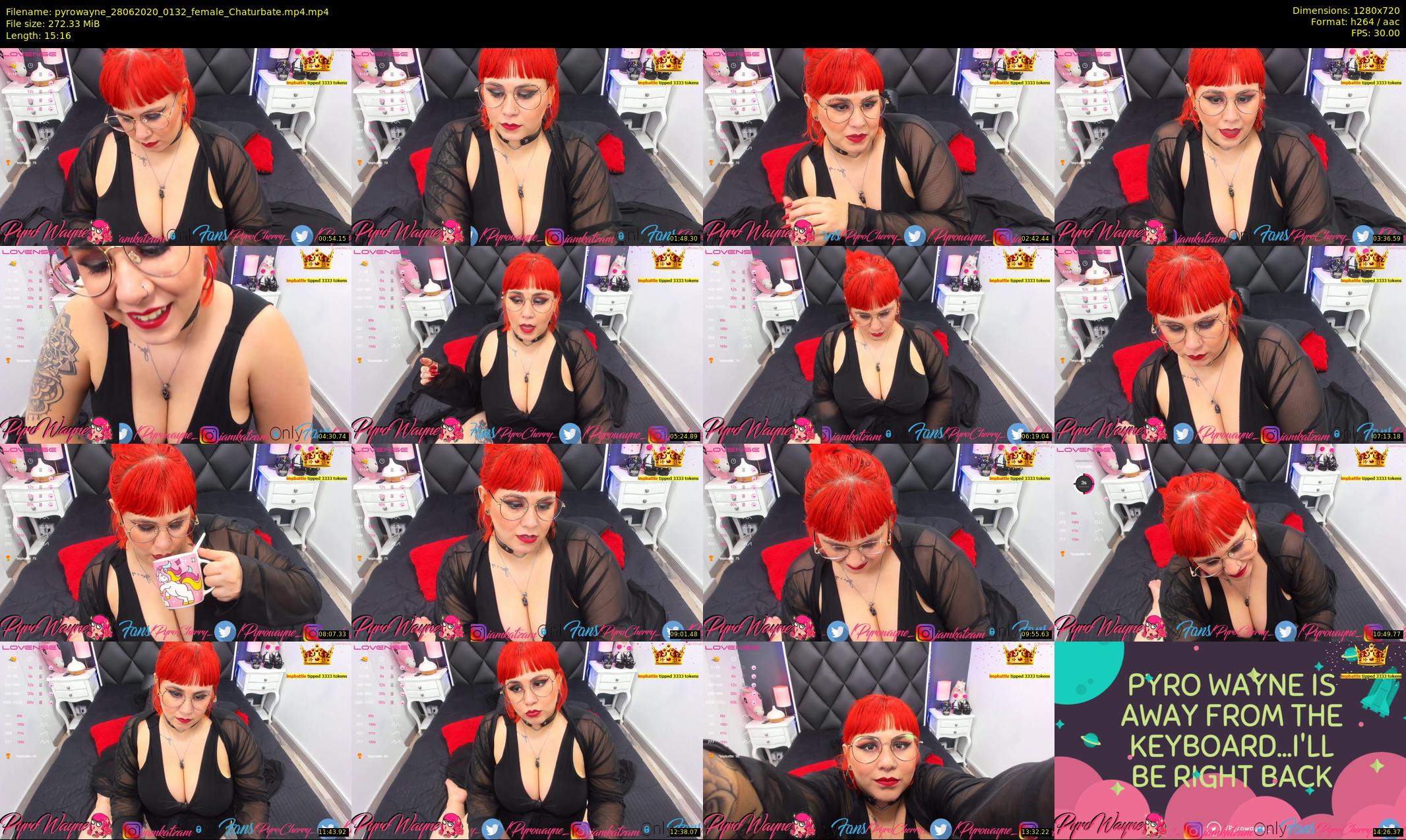 pyrowayne — 16 minute Chaturbate female cam show recording, 720p, Jun 28, 2020