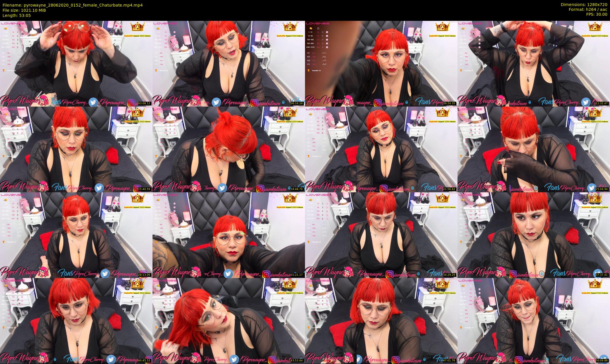 pyrowayne — 54 minute Chaturbate female cam show recording, 720p, Jun 28, 2020