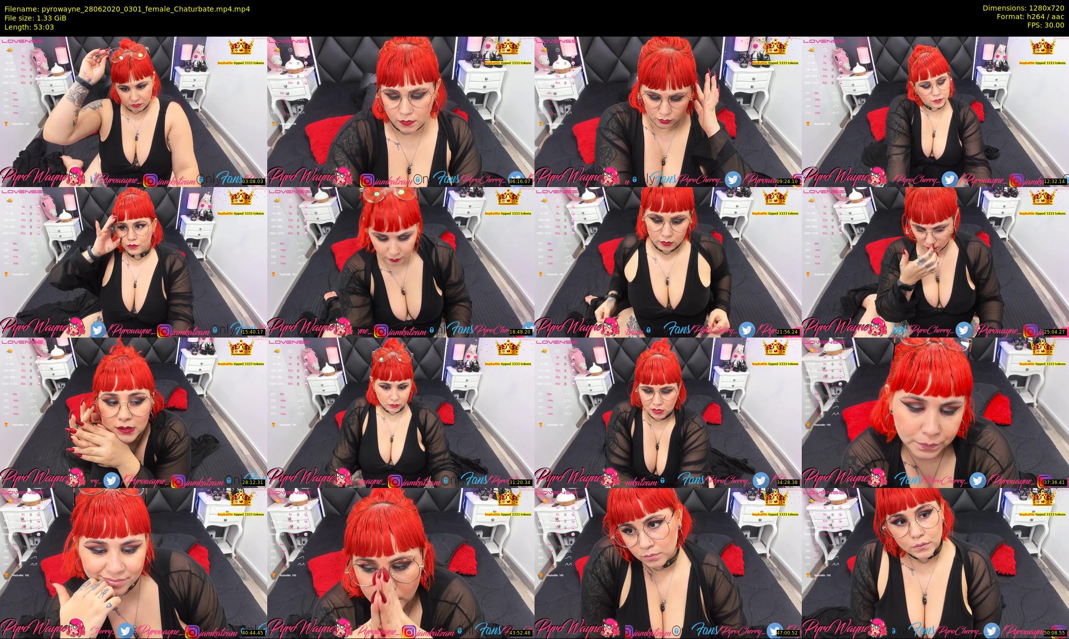 pyrowayne — 54 minute Chaturbate female cam show recording, 720p, Jun 28, 2020