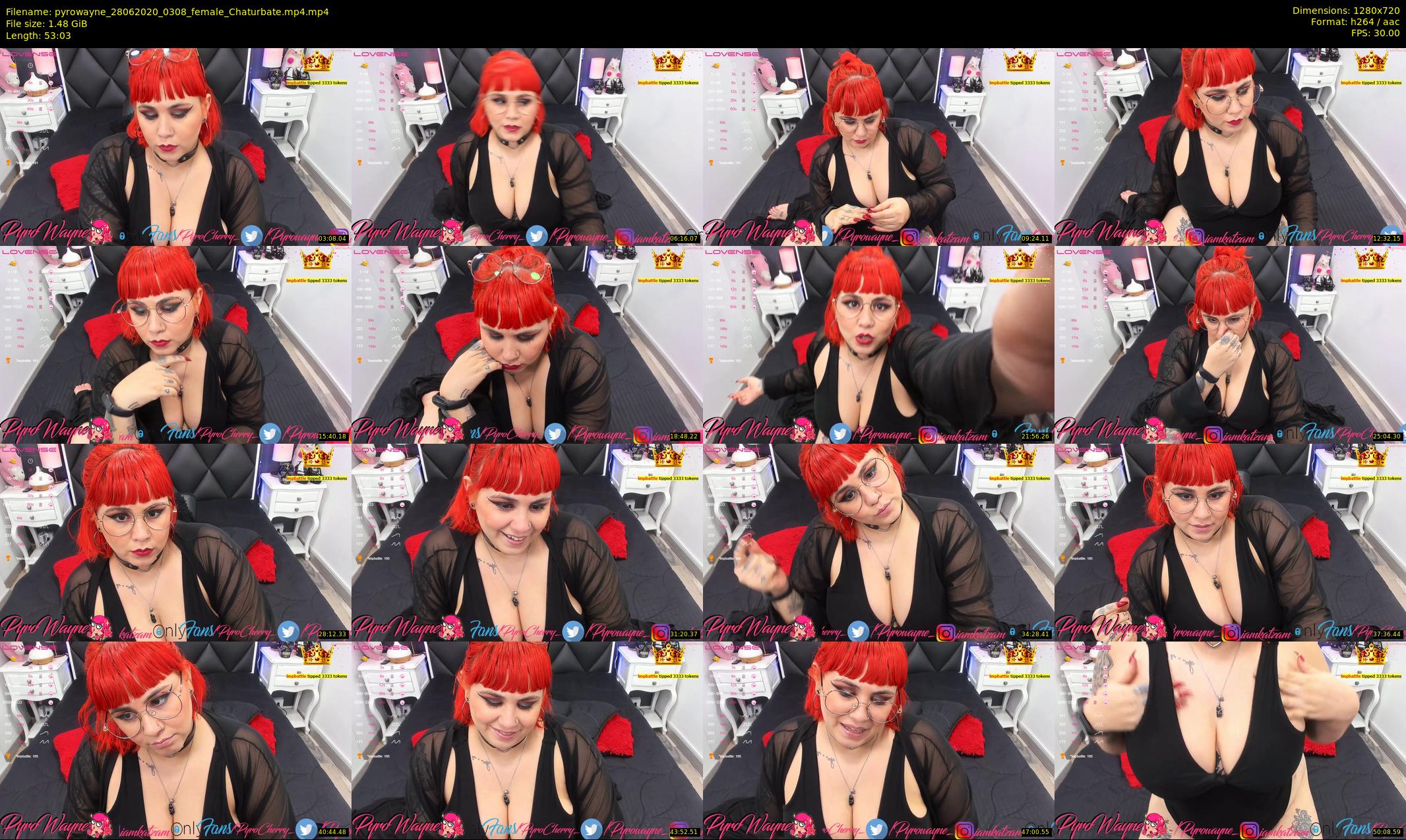 pyrowayne — 54 minute Chaturbate female cam show recording, 720p, Jun 28, 2020
