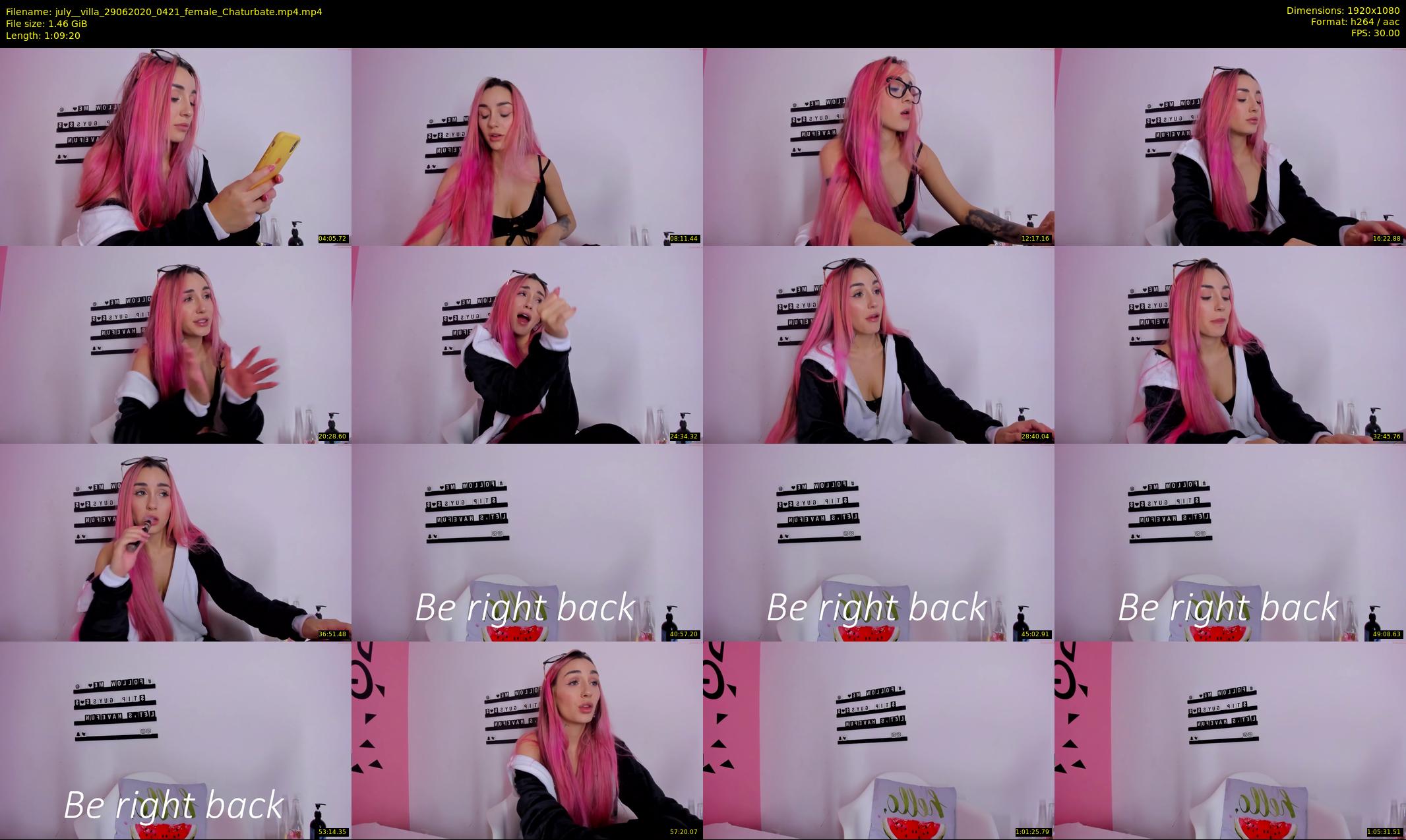 july__villa — 70 minute Chaturbate female cam show recording, 1080p, Jun 29, 2020