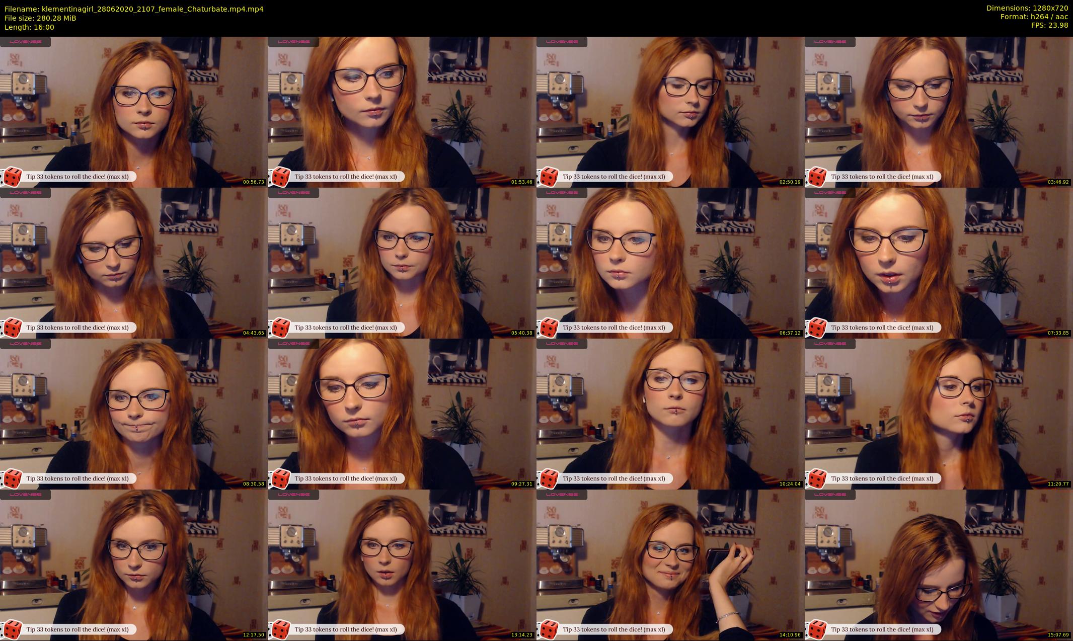 klementinagirl — 16 minute Chaturbate female cam show recording, 720p, Jun 28, 2020