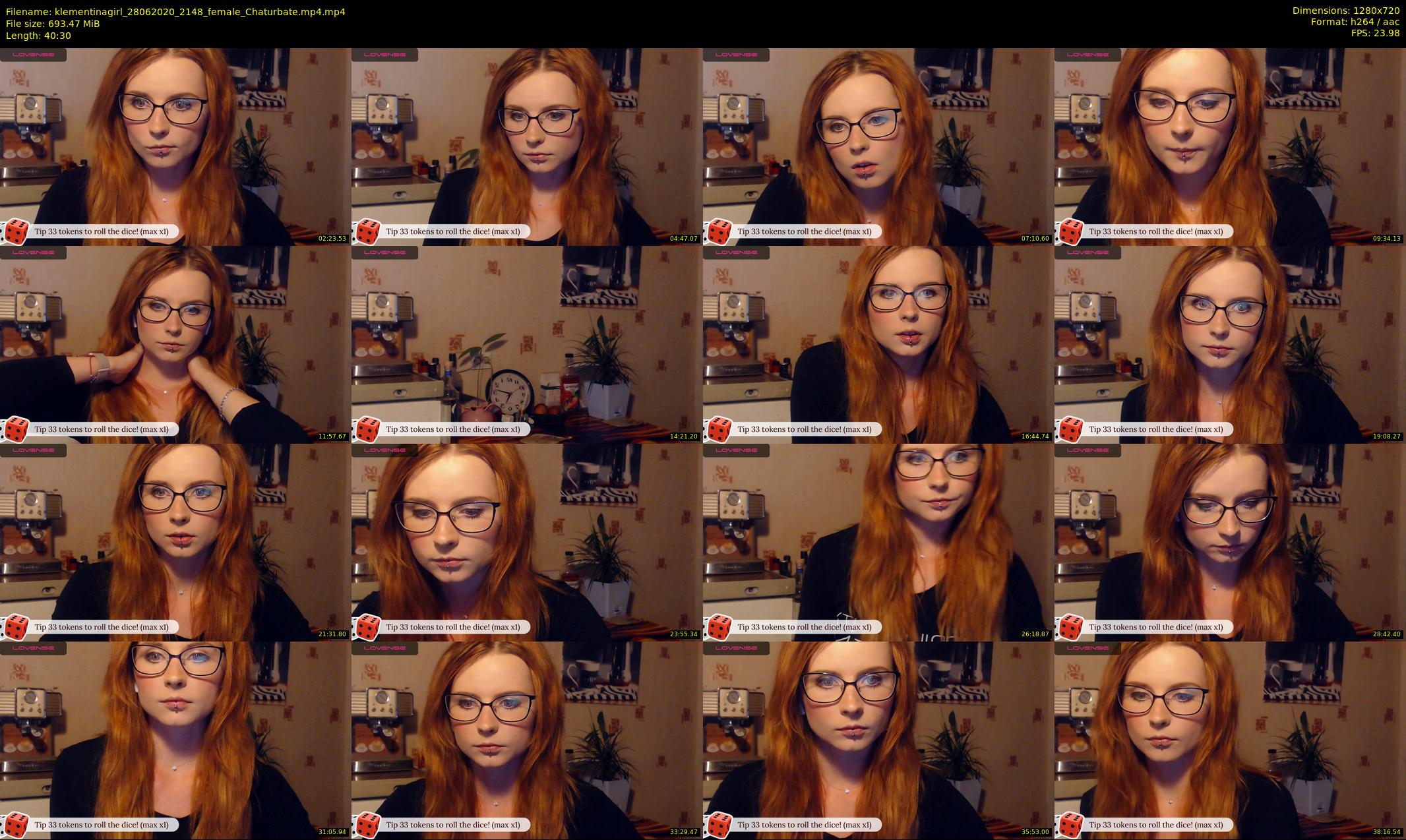 klementinagirl — 41 minute Chaturbate female cam show recording, 720p, Jun 28, 2020