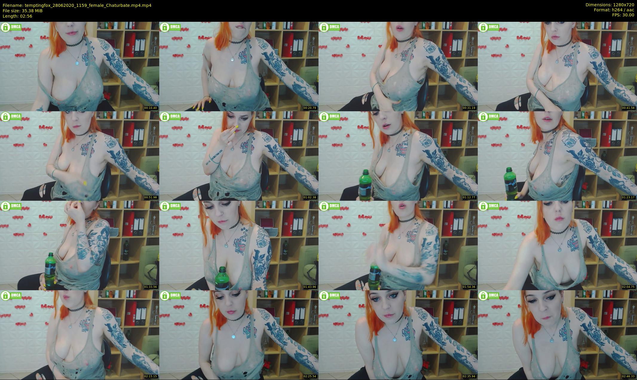 temptingfox — 3 minute Chaturbate female cam show recording, 720p, Jun 28, 2020