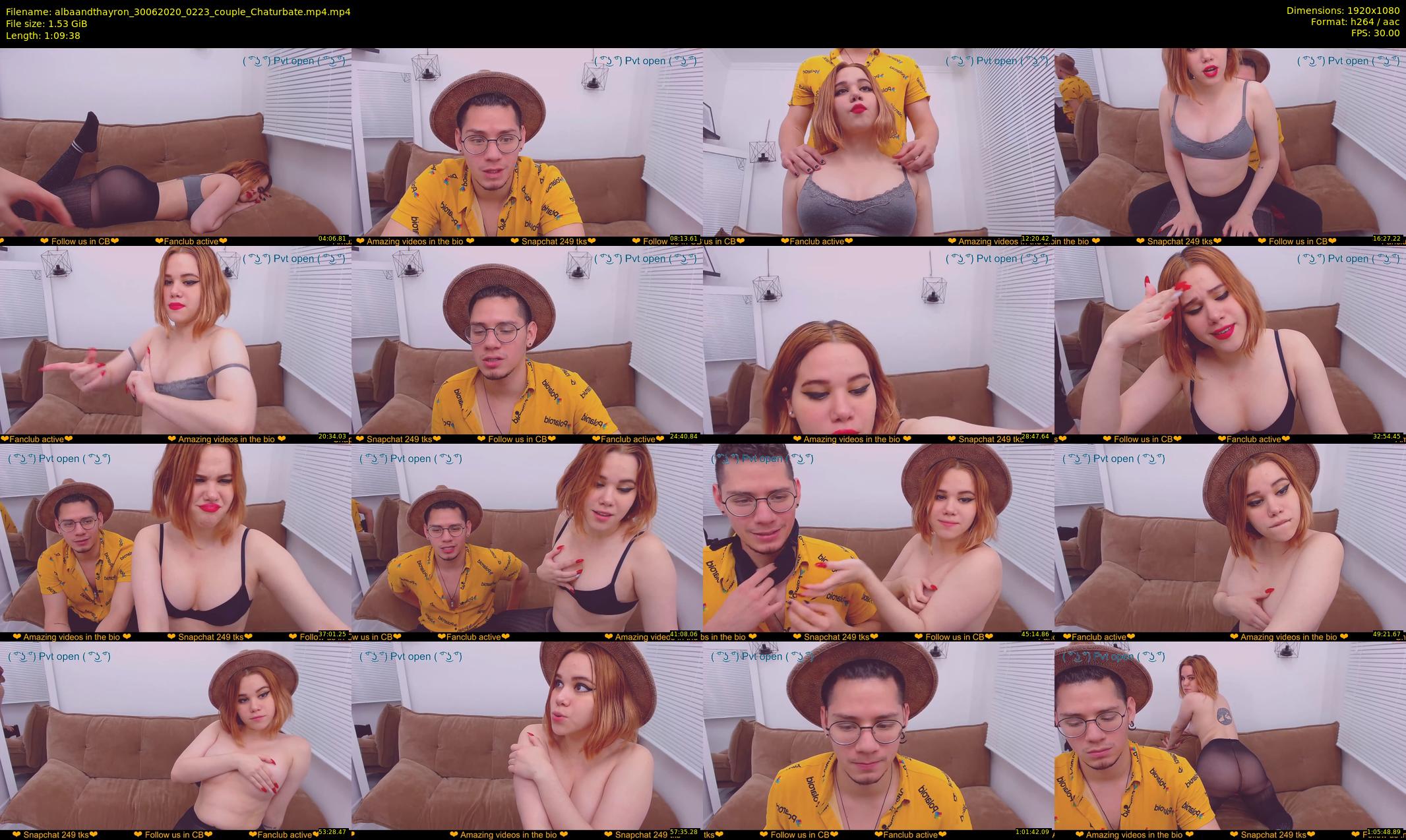 albaandthayron — 70 minute Chaturbate couple cam show recording, 1080p, Jun 30, 2020