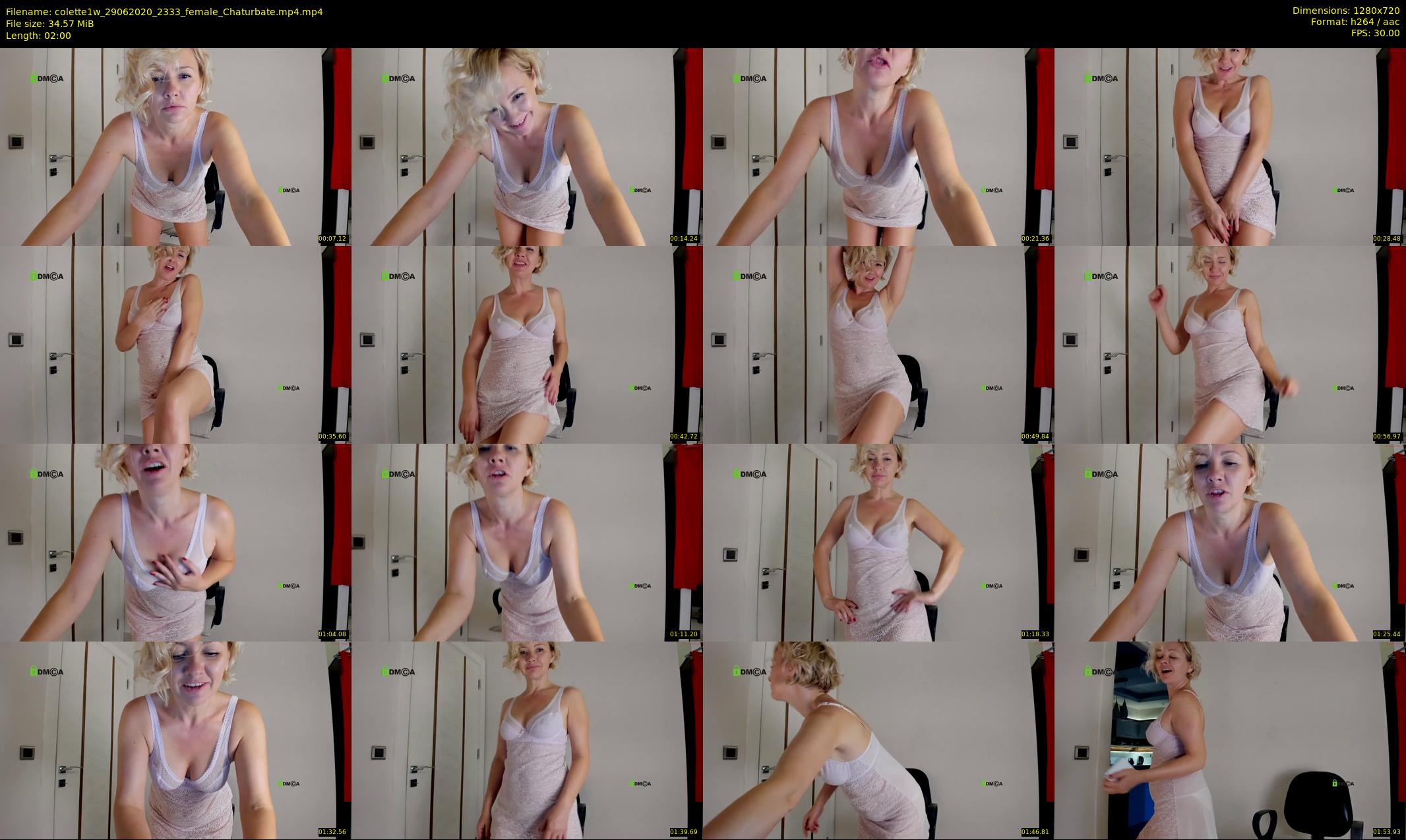 colette1w — 2 minute Chaturbate female cam show recording, 720p, Jun 29, 2020