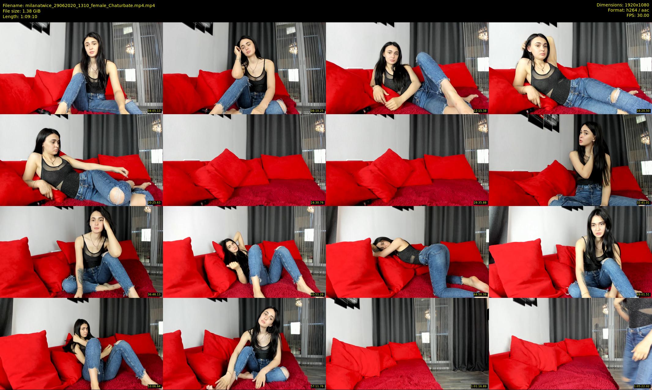 milanatwice — 70 minute Chaturbate female cam show recording, 1080p, Jun 29, 2020