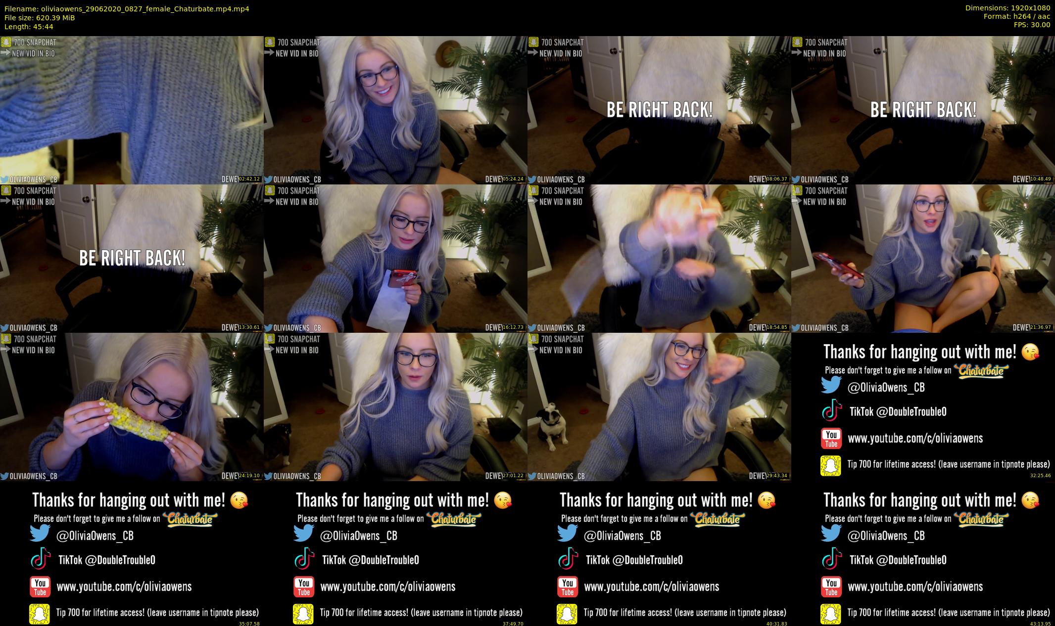 oliviaowens — 46 minute Chaturbate female cam show recording, 1080p, Jun 29, 2020