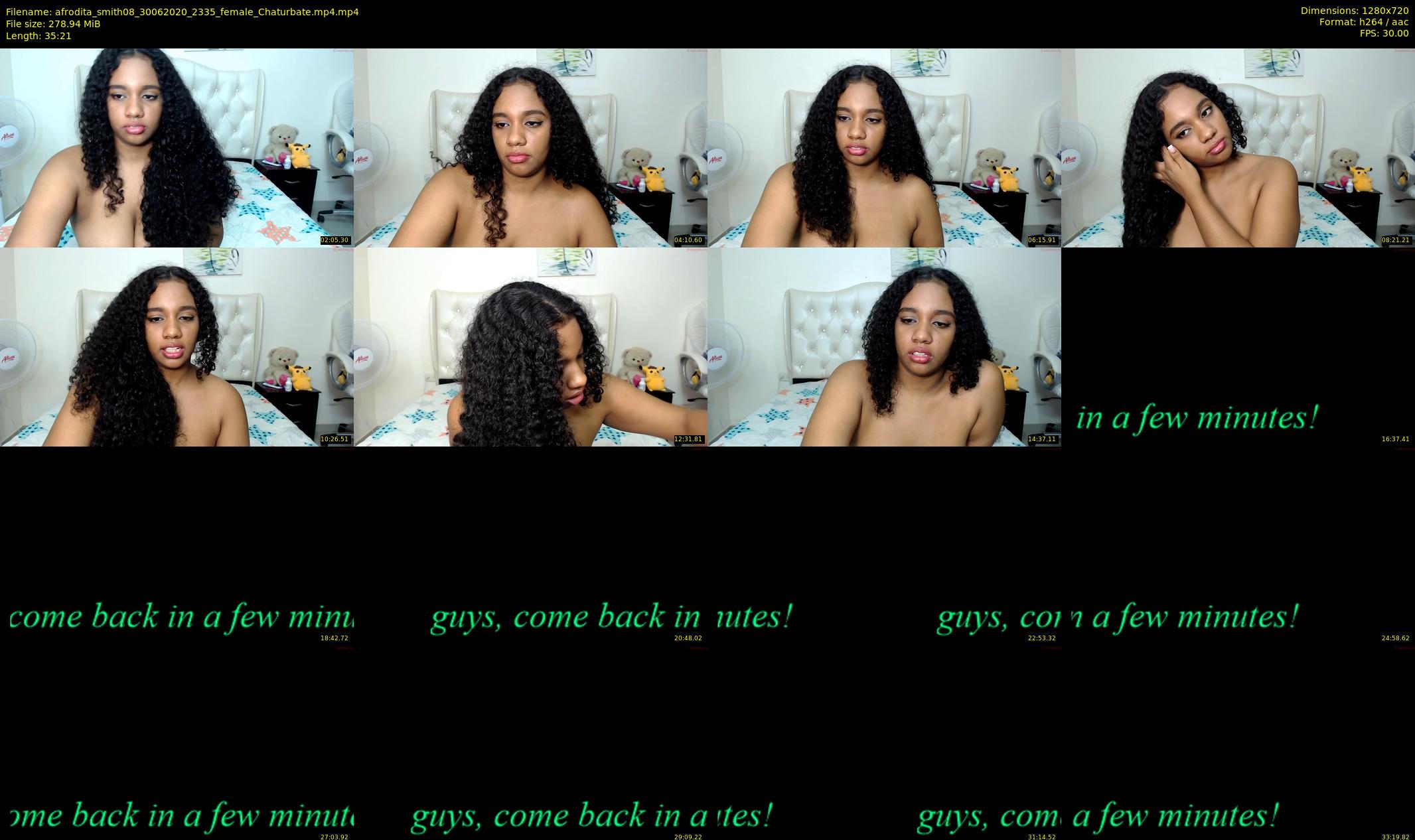 afrodita_smith08 — 36 minute Chaturbate female cam show recording, 720p, Jun 30, 2020