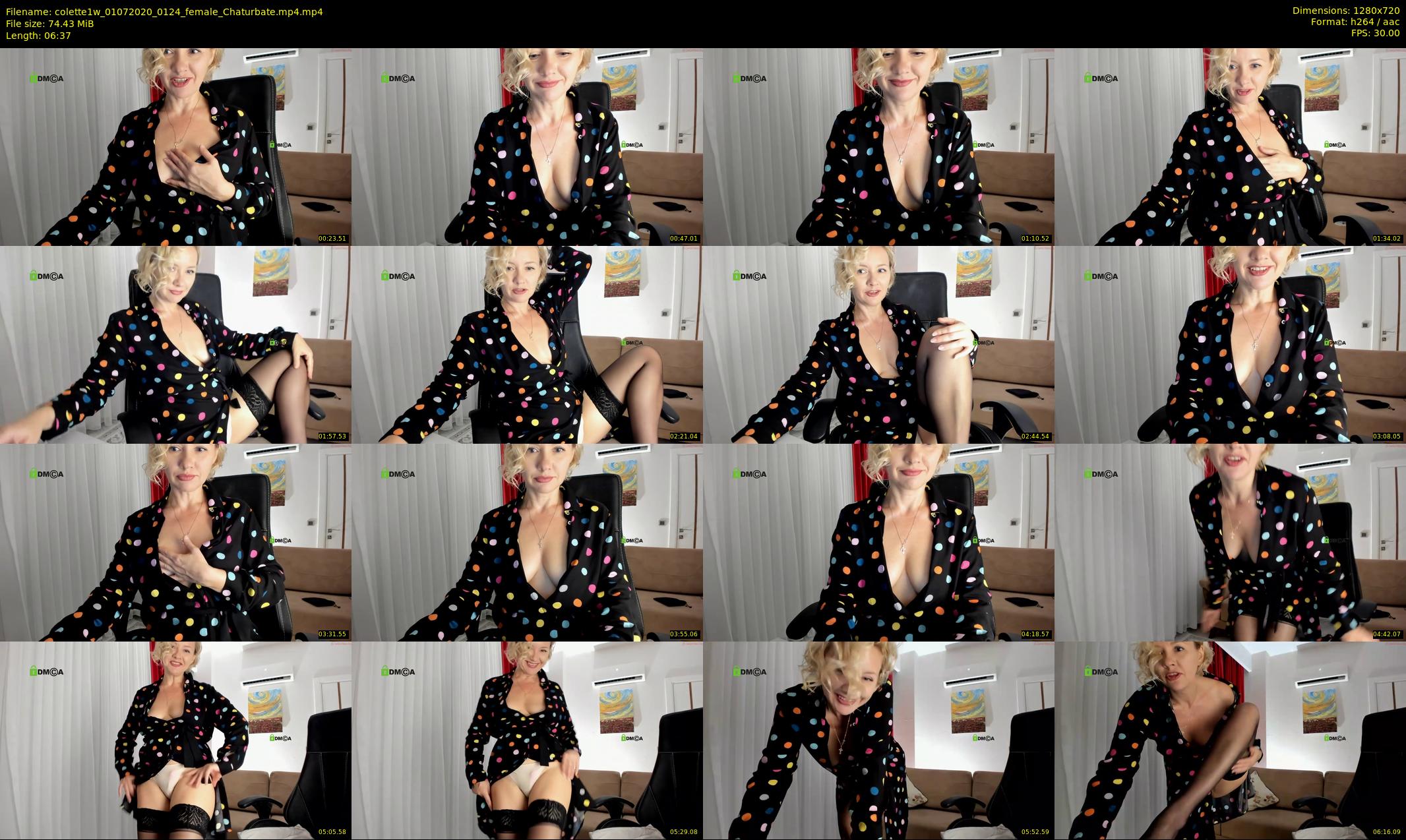 colette1w — 7 minute Chaturbate female cam show recording, 720p, Jul 1, 2020