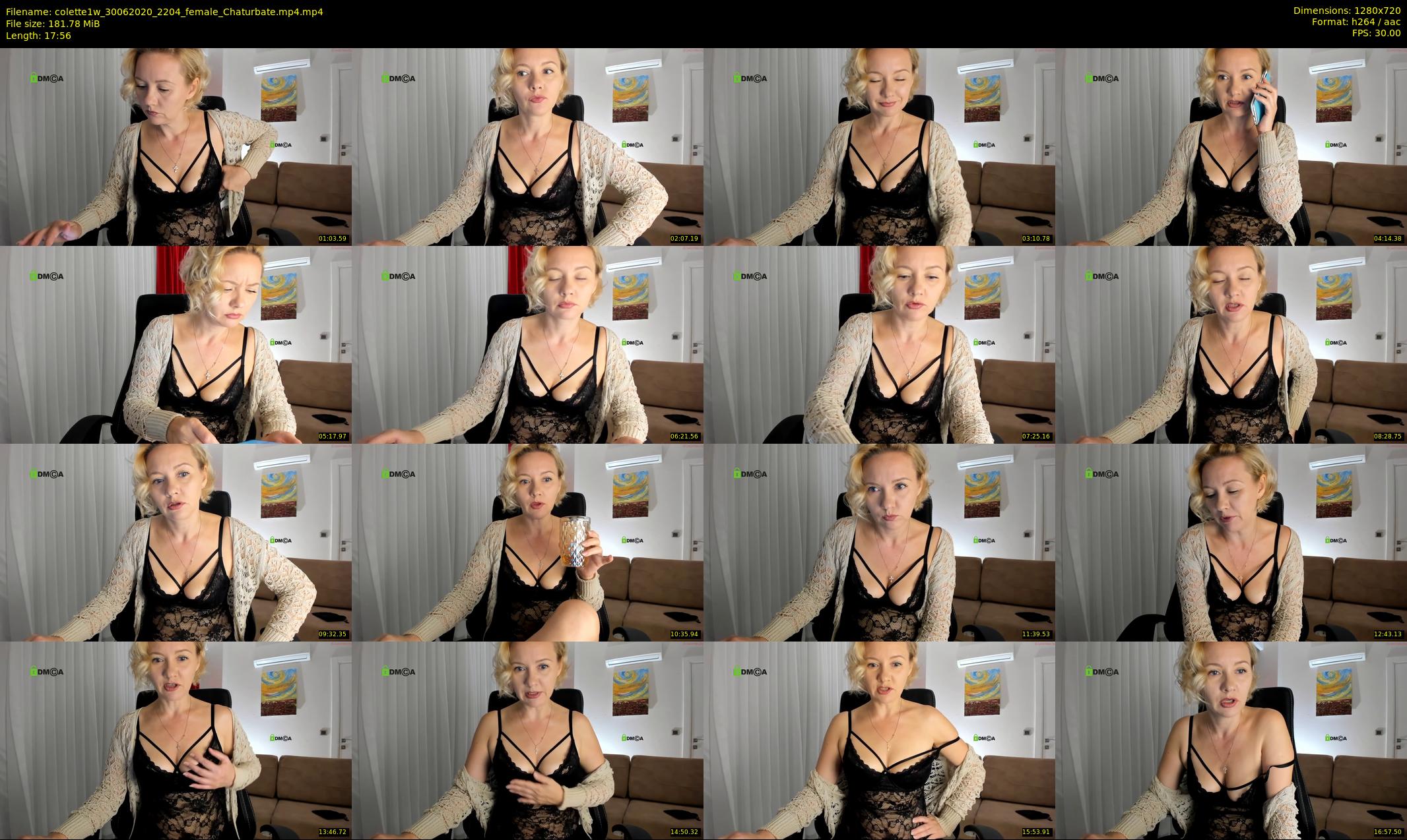 colette1w — 18 minute Chaturbate female cam show recording, 720p, Jun 30, 2020