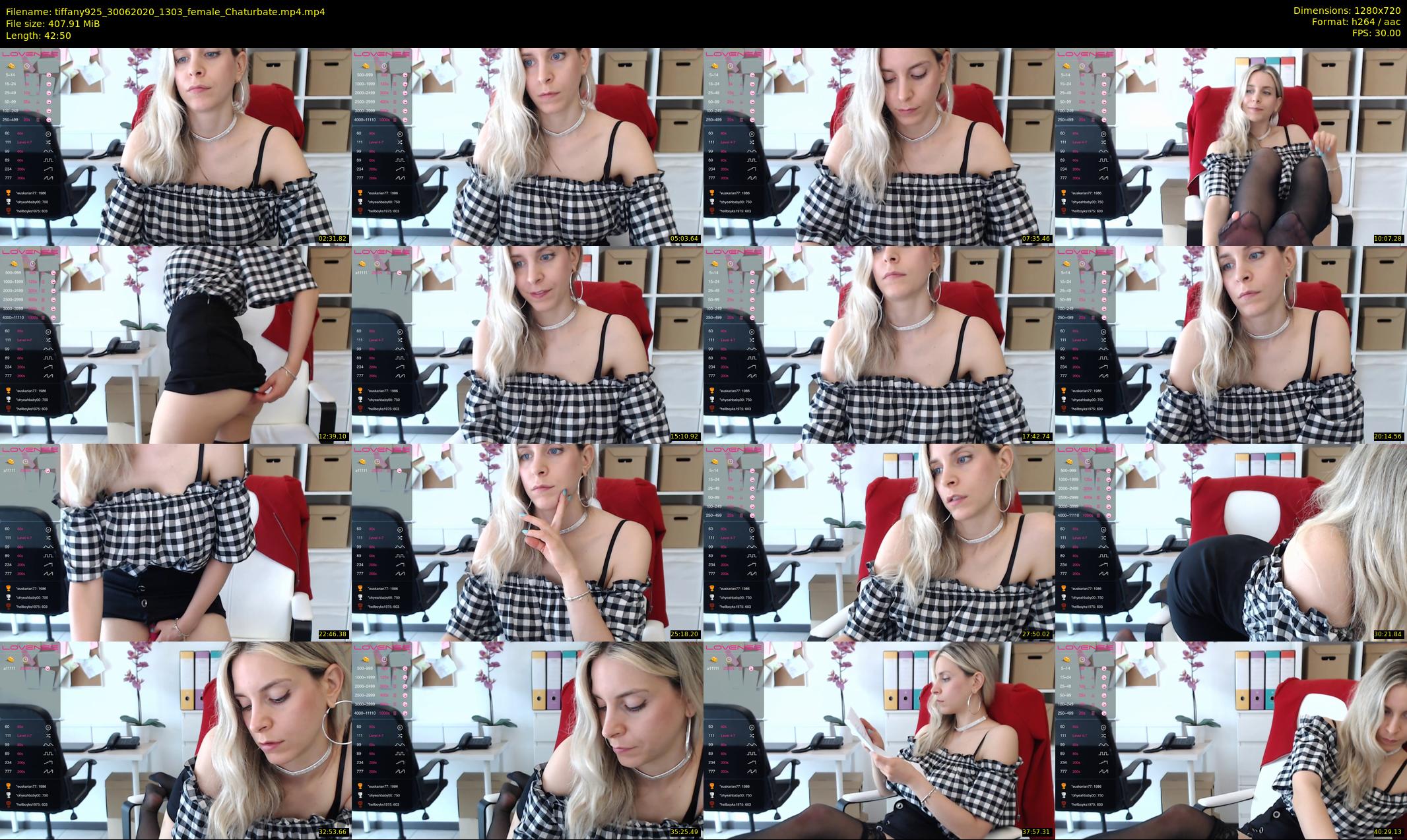 tiffany925 — 43 minute Chaturbate female cam show recording, 720p, Jun 30, 2020