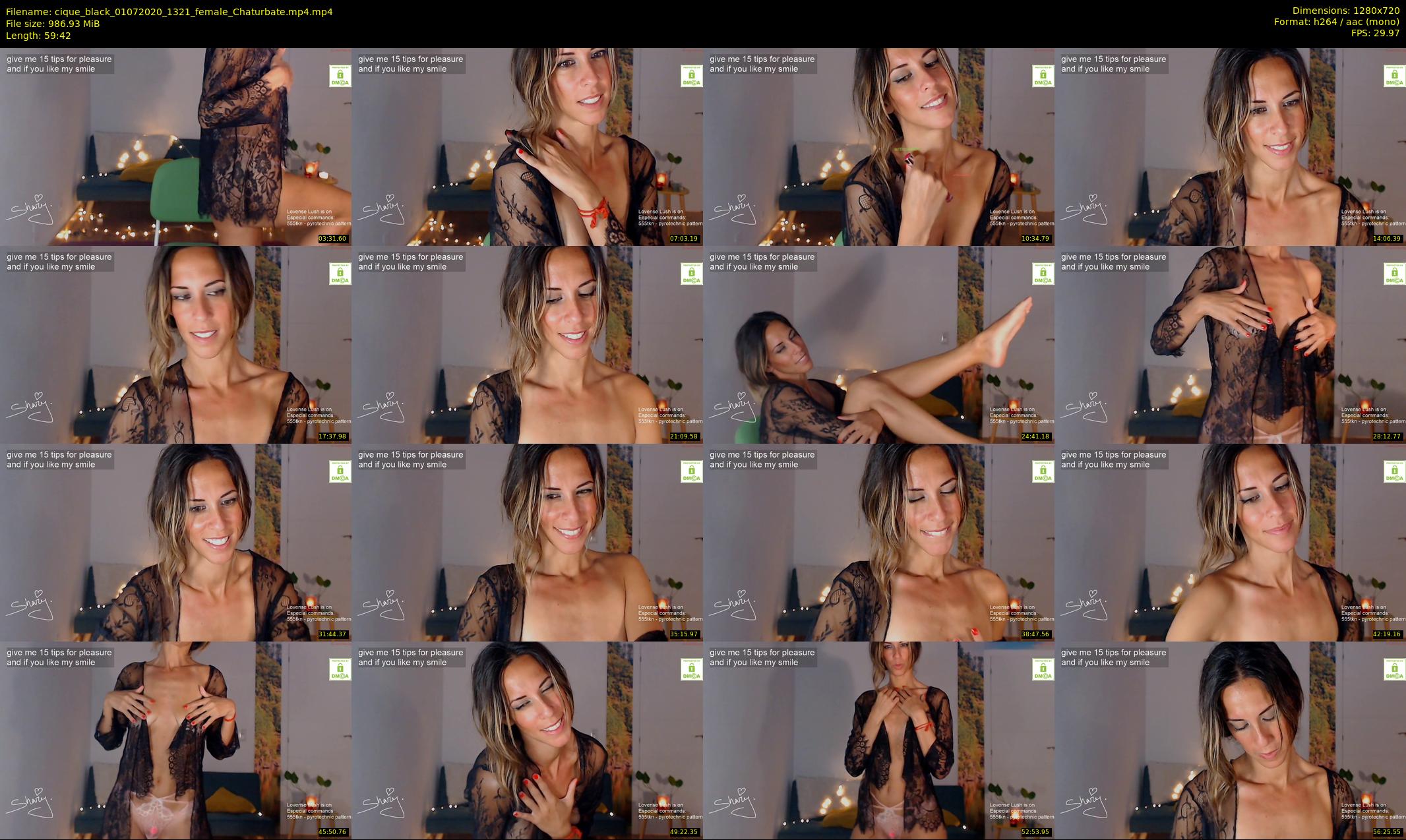 cique_black — 60 minute Chaturbate female cam show recording, 720p, Jul 1, 2020