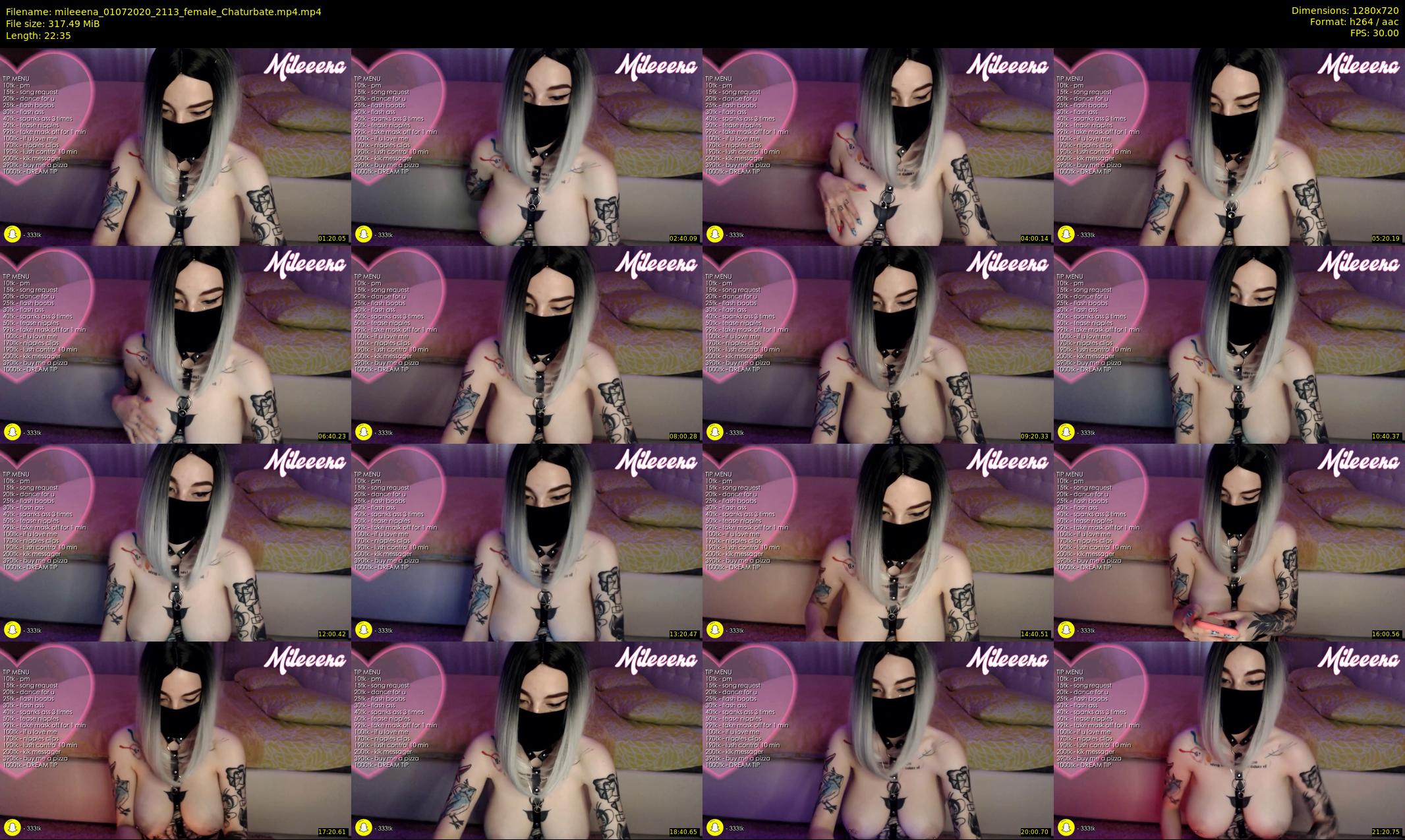 mileeena — 23 minute Chaturbate female cam show recording, 720p, Jul 1, 2020