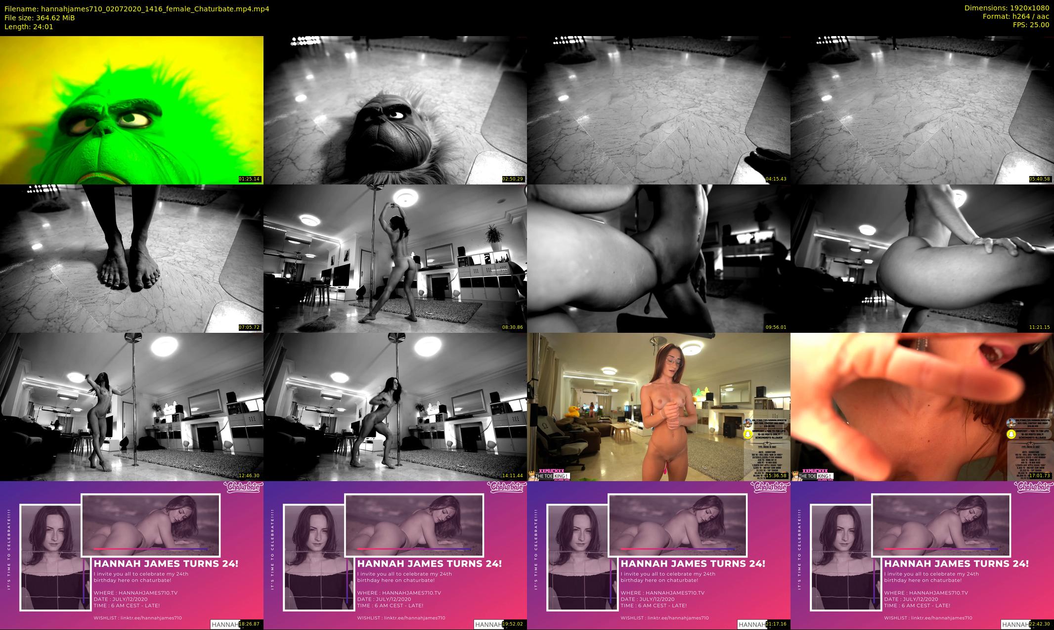 hannahjames710 — 25 minute Chaturbate female cam show recording, 1080p, Jul 2, 2020