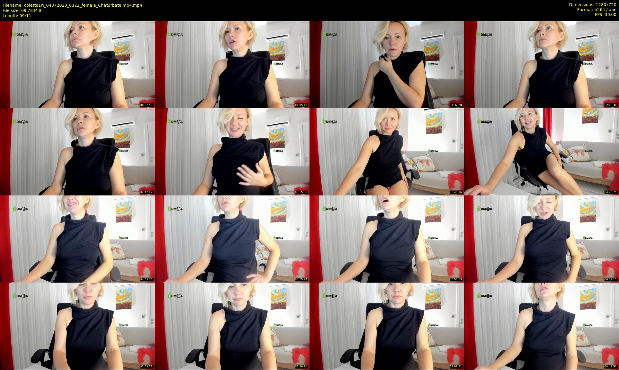 colette1w — 10 minute Chaturbate female cam show recording, 720p, Jul 4, 2020