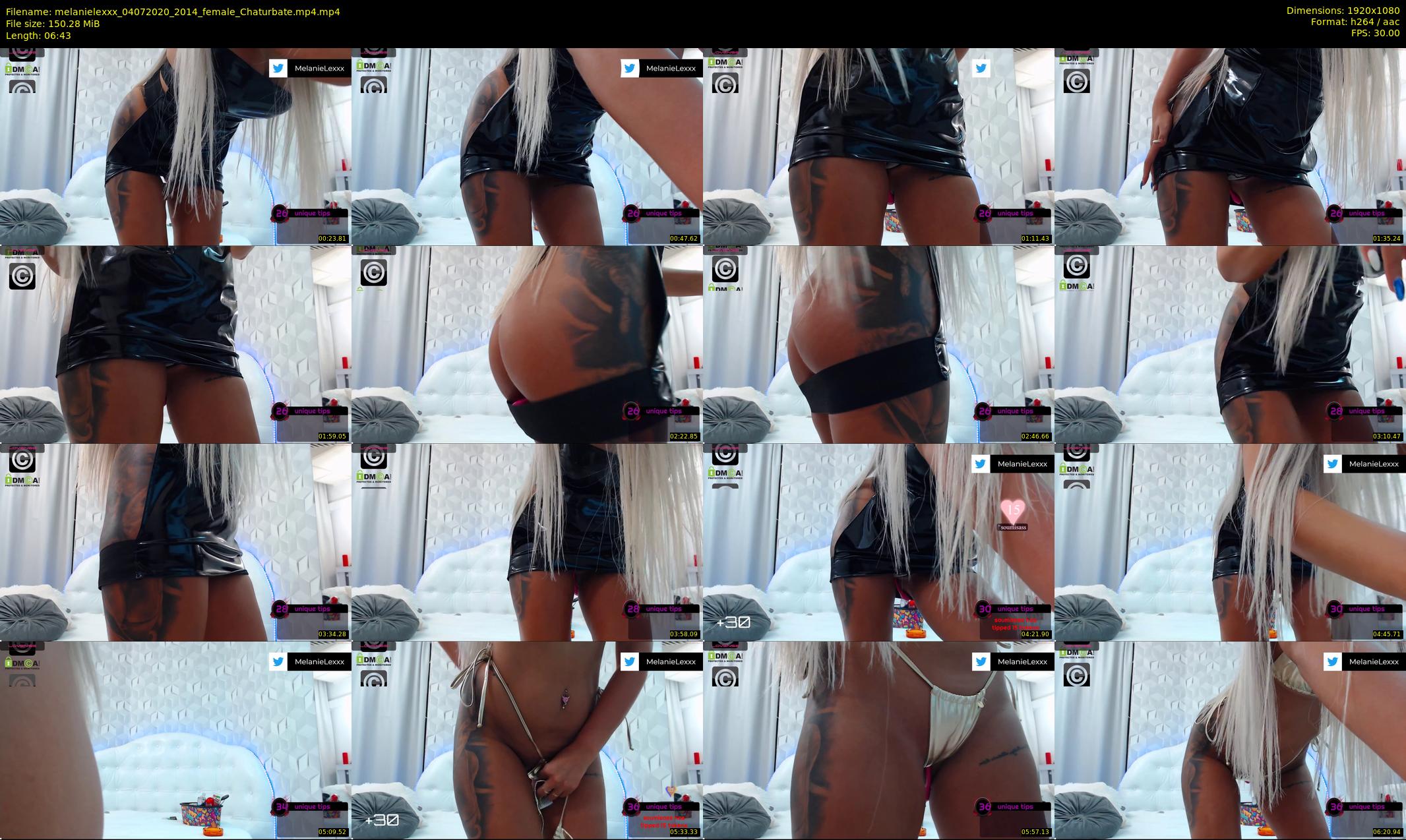melanielexxx — 7 minute Chaturbate female cam show recording, 1080p, Jul 4, 2020