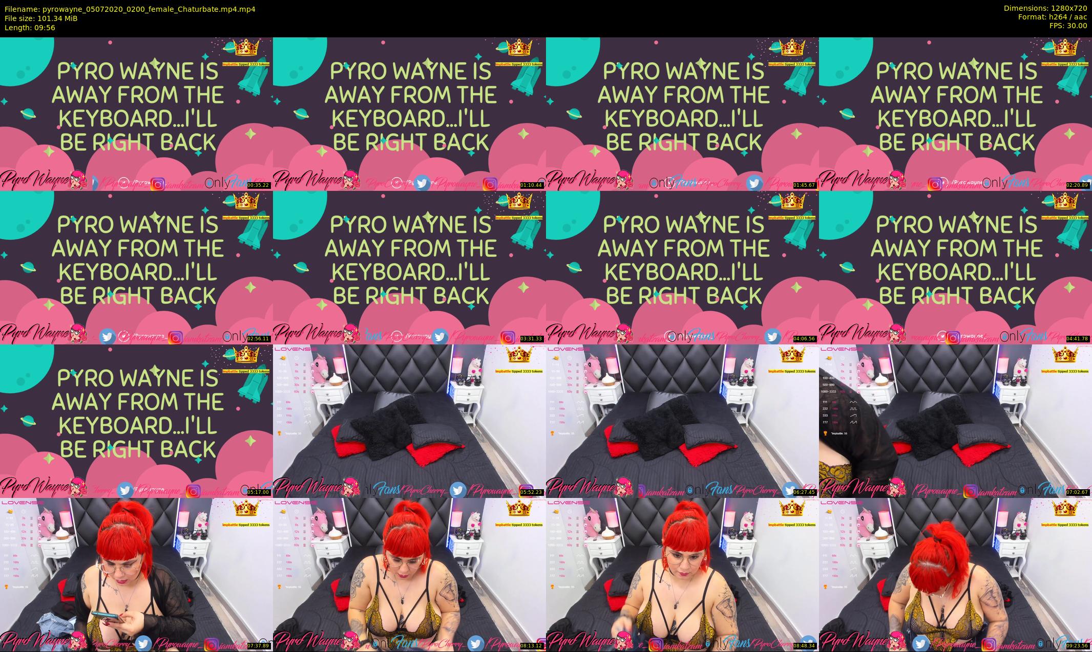pyrowayne — 10 minute Chaturbate female cam show recording, 720p, Jul 5, 2020
