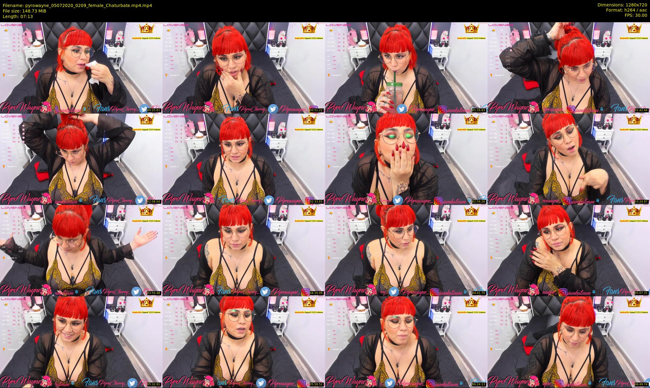 pyrowayne — 8 minute Chaturbate female cam show recording, 720p, Jul 5, 2020