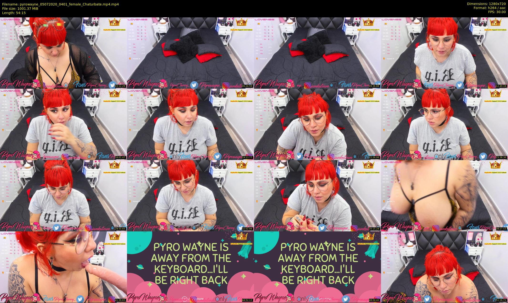 pyrowayne — 55 minute Chaturbate female cam show recording, 720p, Jul 5, 2020