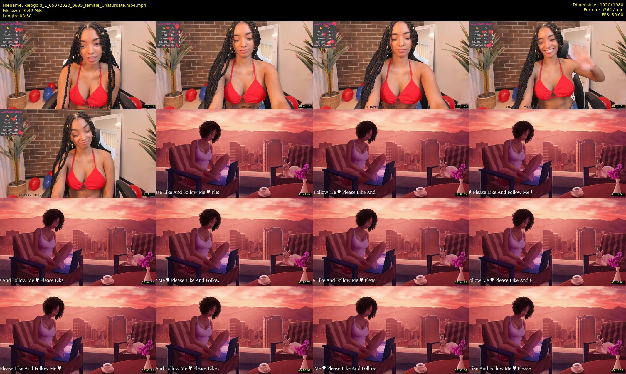 kleogold_1 — 4 minute Chaturbate female cam show recording, 1080p, Jul 5, 2020