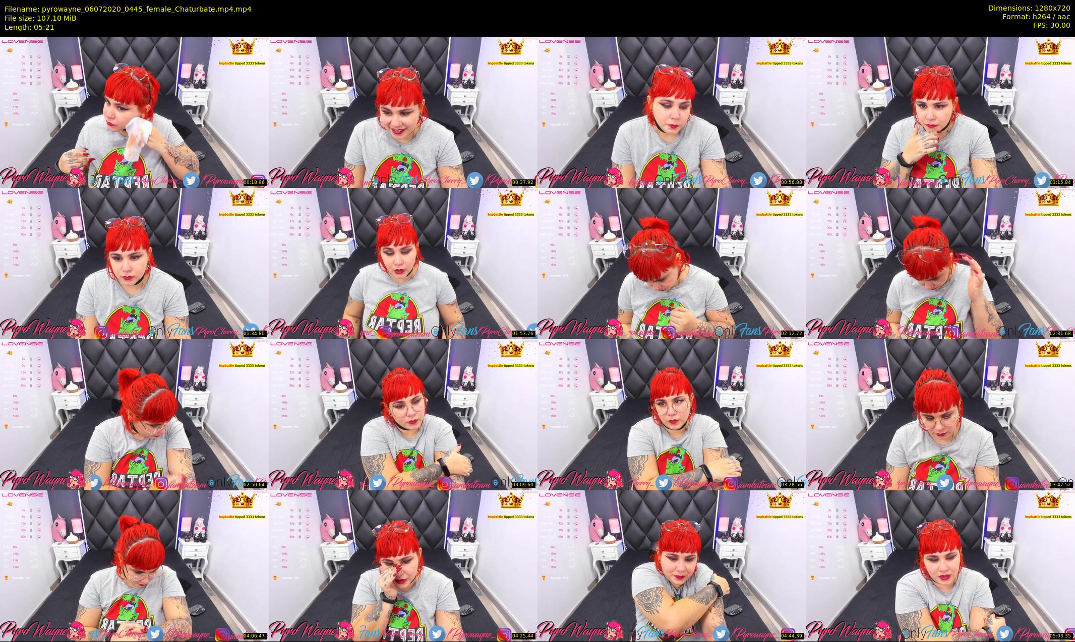 pyrowayne — 6 minute Chaturbate female cam show recording, 720p, Jul 6, 2020