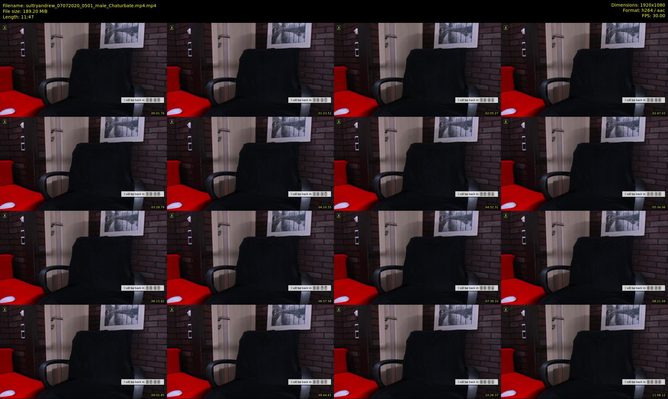 sultryandrew — 12 minute Chaturbate male cam show recording, 1080p, Jul 7, 2020