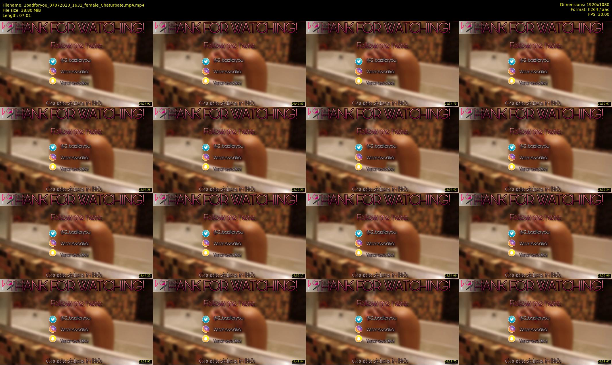 2badforyou — 8 minute Chaturbate couple cam show recording, 1080p, Jul 7, 2020